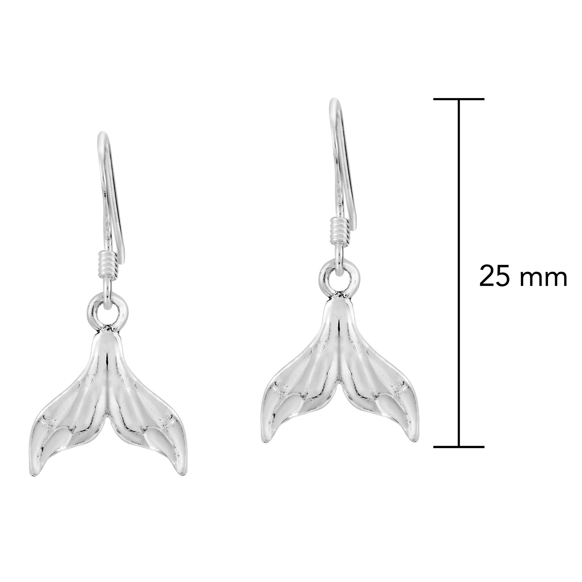 AeraVida .925 Sterling Silver Mermaid Tail Dangle Earrings for Women | Under The Sea Jewelry | Perfect for Beach Parties, Mermaid Themed Events & Gifts