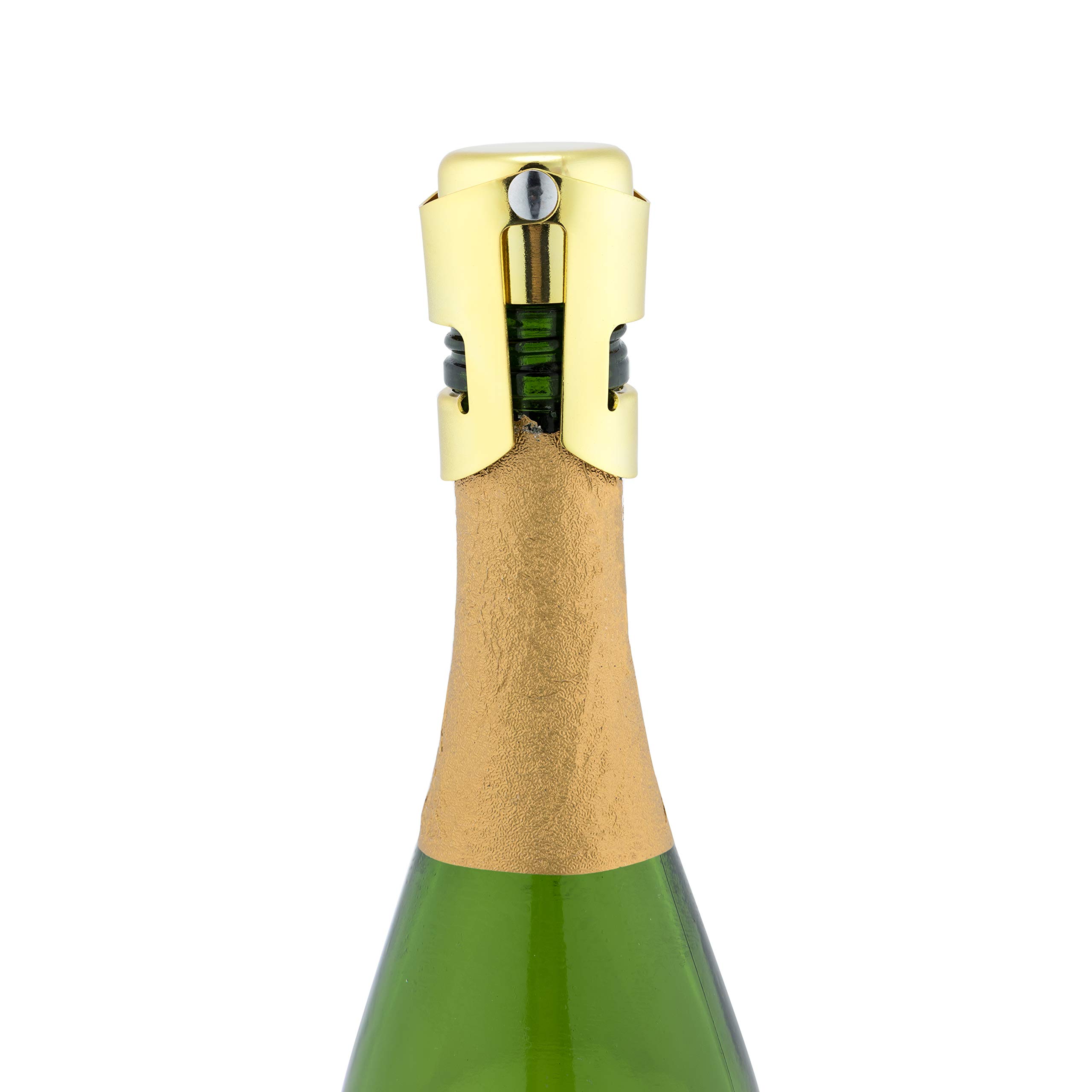 True Fizz Champagne Stoppers for Bottles - Premium Sparkling Wine Preserver & Wine Accessories Set (Gold, 1-Pack) - Perfect for Parties, Weddings & Home Entertaining