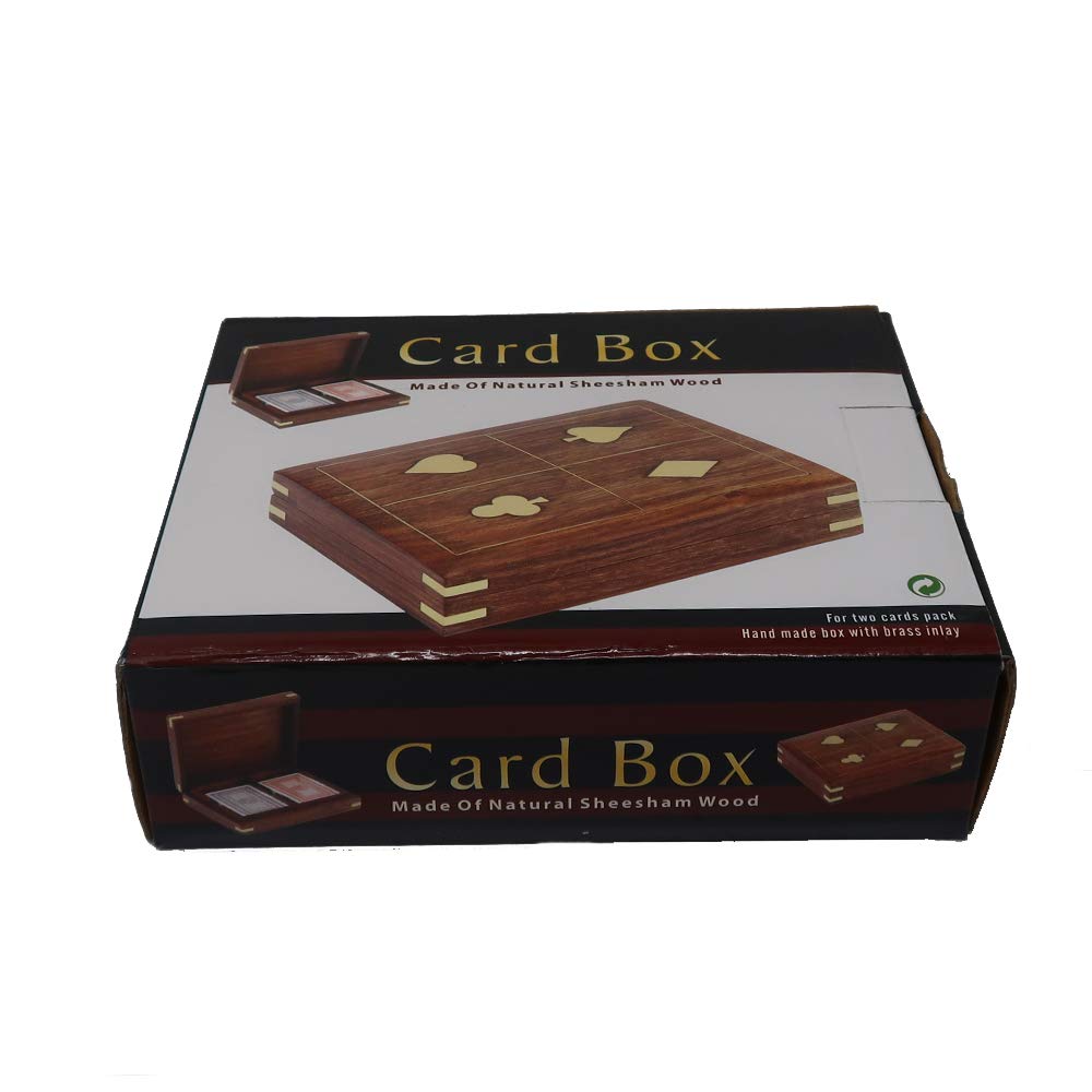 Handmade Wooden Playing Card Storage Box - Artisan Poker Set Holder, Toy & Kitchen Organizer by ShalinIndia | Perfect for Collectibles, Jewelry, Puzzle Storage & Home Decor - Great Gift for Game Nights & Treasure Hunts