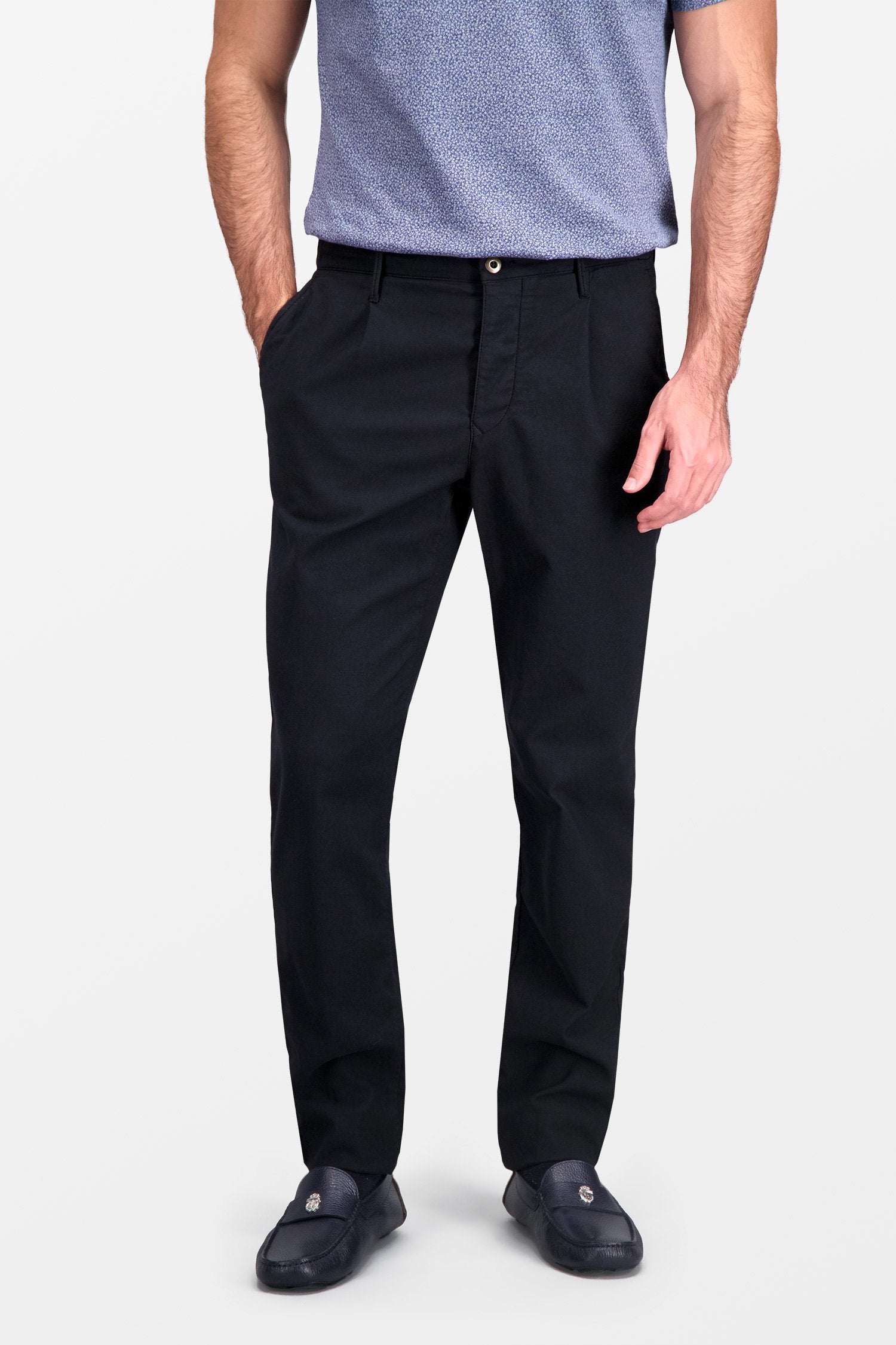 Incotex Black Dress Pants for Men - Premium Tailored Slim Fit Trousers for Business, Office & Formal Occasions
