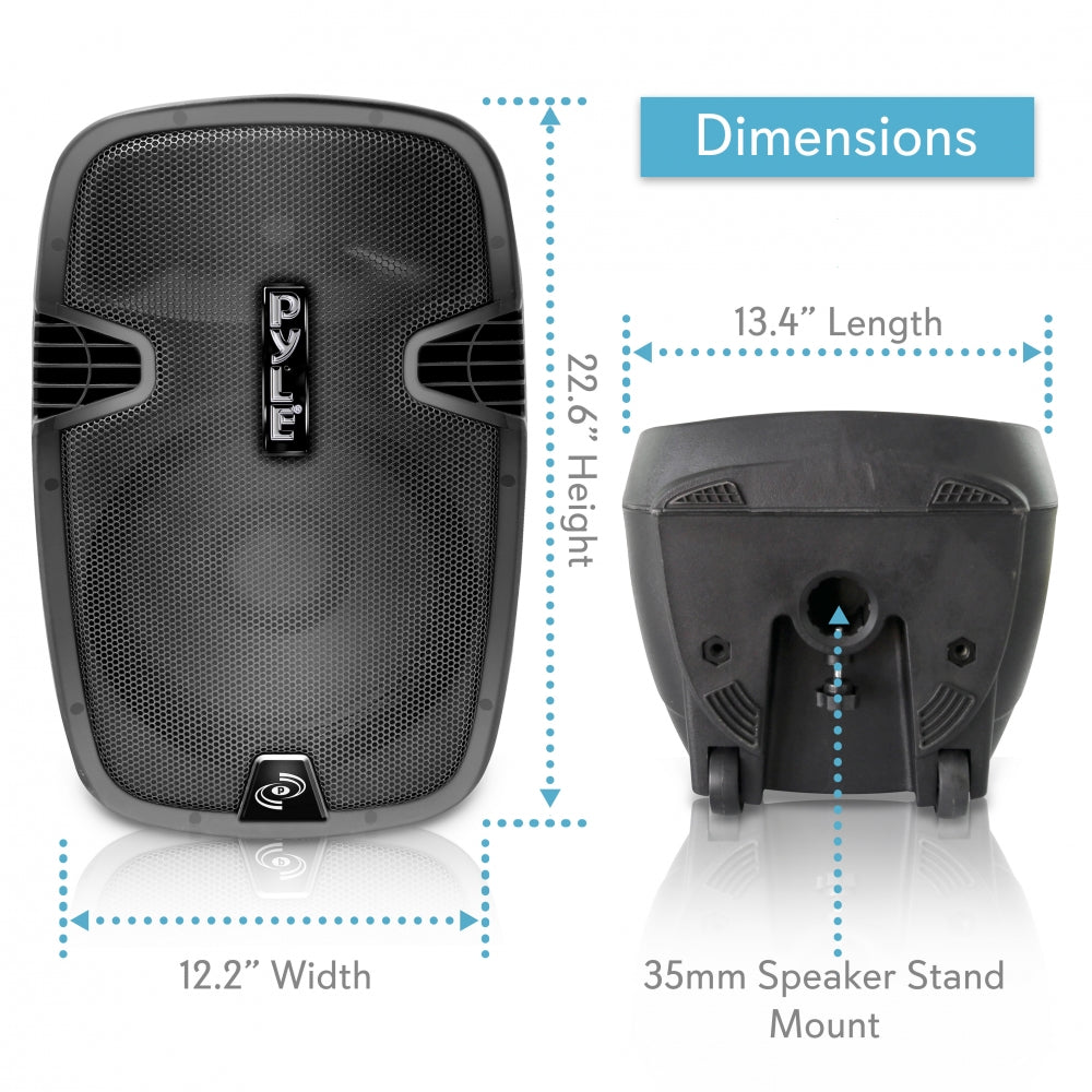 Portable Bluetooth PA Loudspeaker System - Wireless Outdoor Speaker for Parties, Events & Public Address - High Power 50W with Long Battery Life