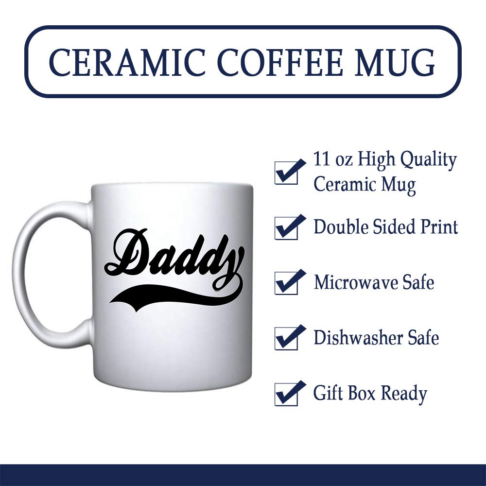 Funny White Ceramic Coffee Mug for Dad - Best Father's Day & Birthday Gift for New Dad, Stepdad, or Grandpa - Perfect for Office, Home, or Camping Use