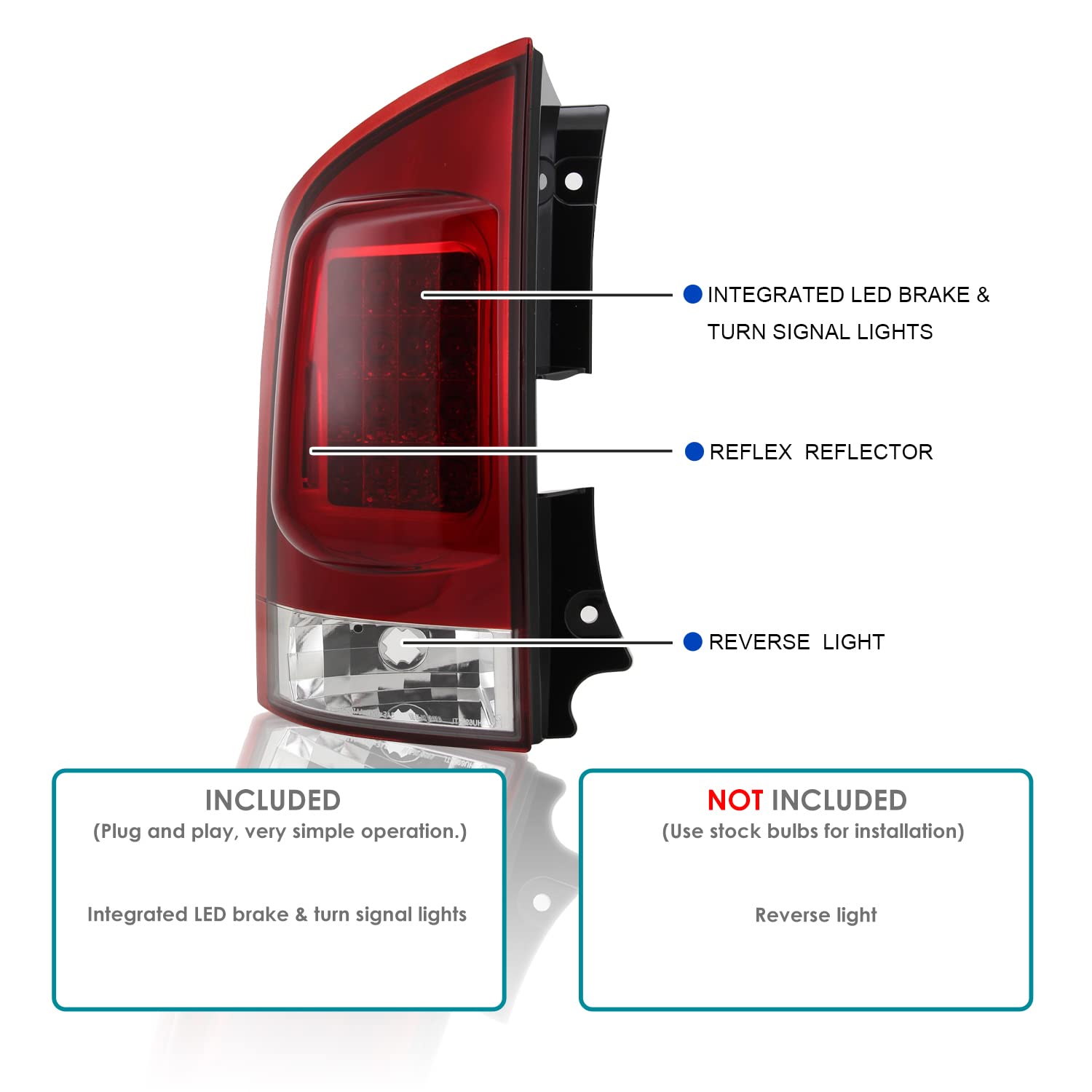 Spec-D Tuning Red Clear LED Tail Lights for 2005-2015 Nissan Armada - Left & Right Pair Assembly - Enhanced Visibility & Style for Night Driving & Custom Car Upgrades