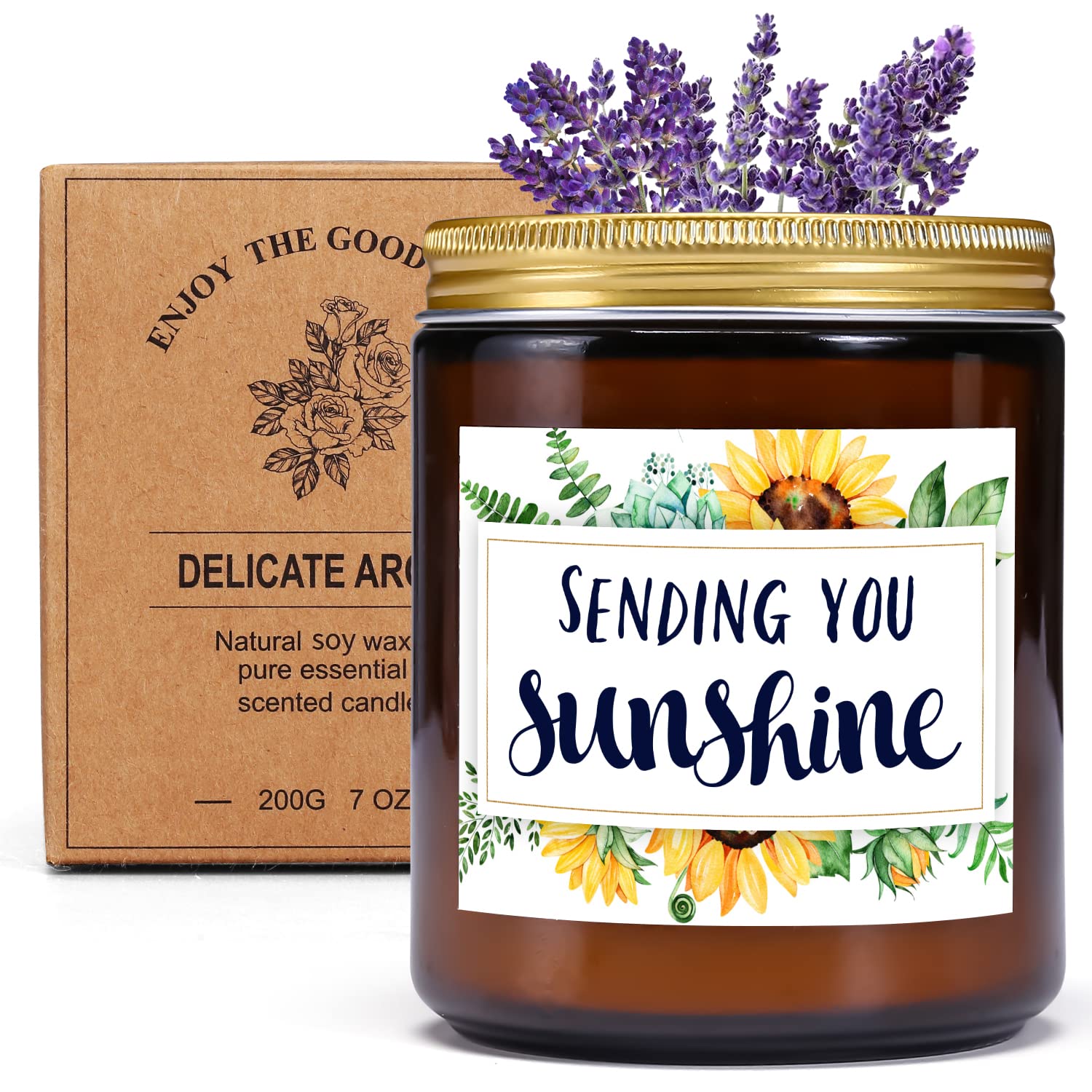 Lavender Scented Soy Wax Candles - Relaxing Aromatherapy Gifts for Women, Birthday & Christmas Presents for Best Friends, Mothers, Sisters & Coworkers | Perfect for Home Spa, Meditation & Romantic Nights