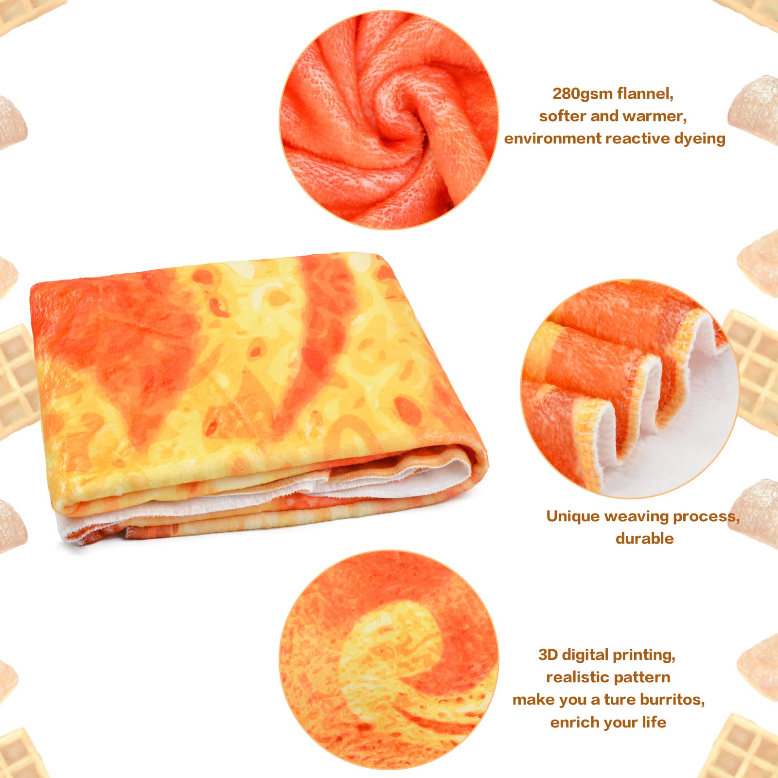 Soft Sylfairy Toast Bread Throw Blanket - Giant Microfiber Burrito Tortilla Blanket for Kids & Adults | Cozy Novelty Bed Blanket for Couch, Picnics & Movie Nights
