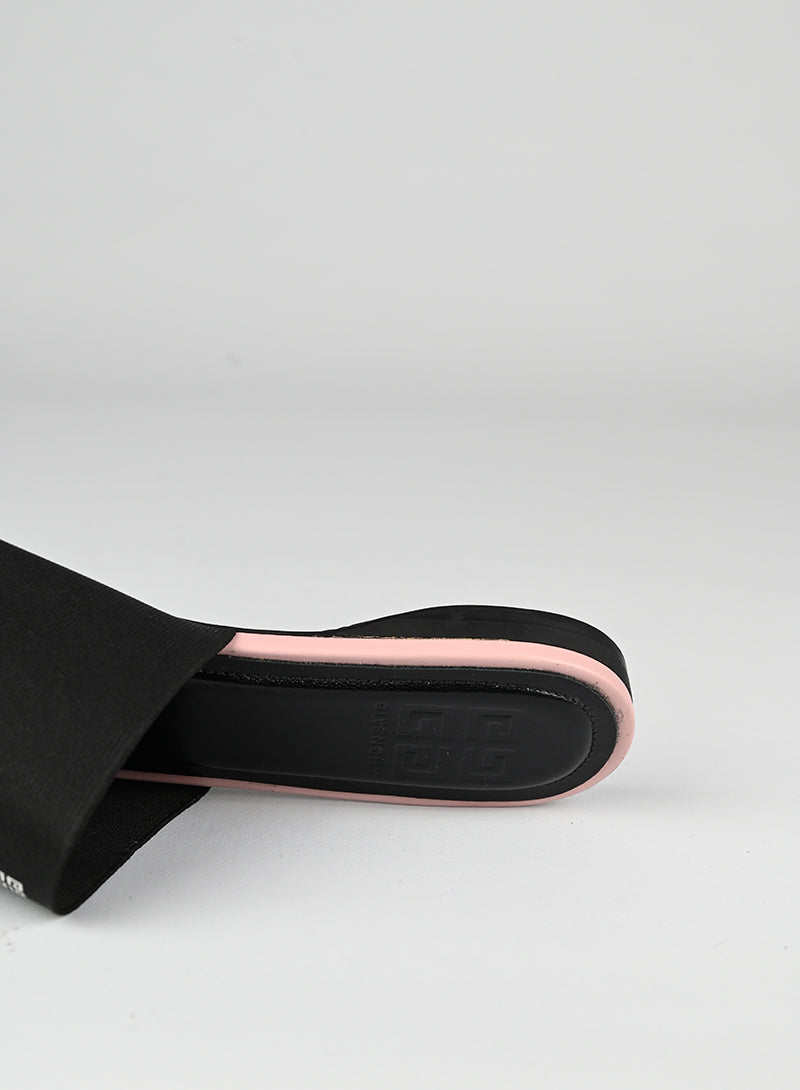 Givenchy Women's Mules - Flat Shoes in Pink & Black | Size 37 | Comfortable Slip-Ons for Casual Wear & Office Outfits