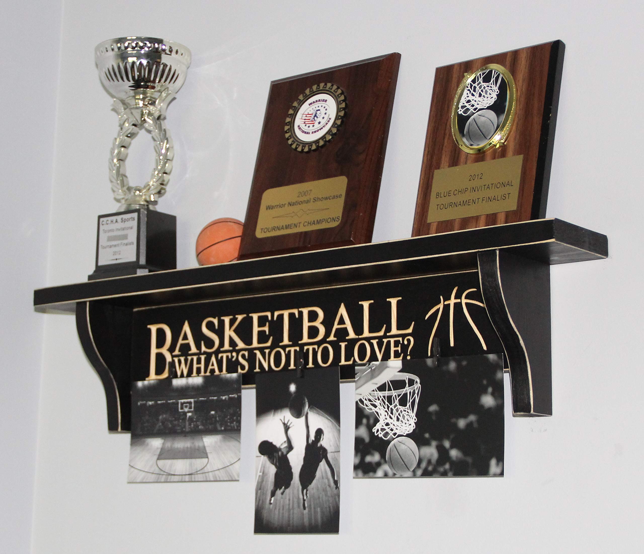 Premium Basketball Trophy Display Shelf - Wall Mounted Awards Showcase for Sports Medals & Trophies - Perfect for Home, Office, or Gym Decoration