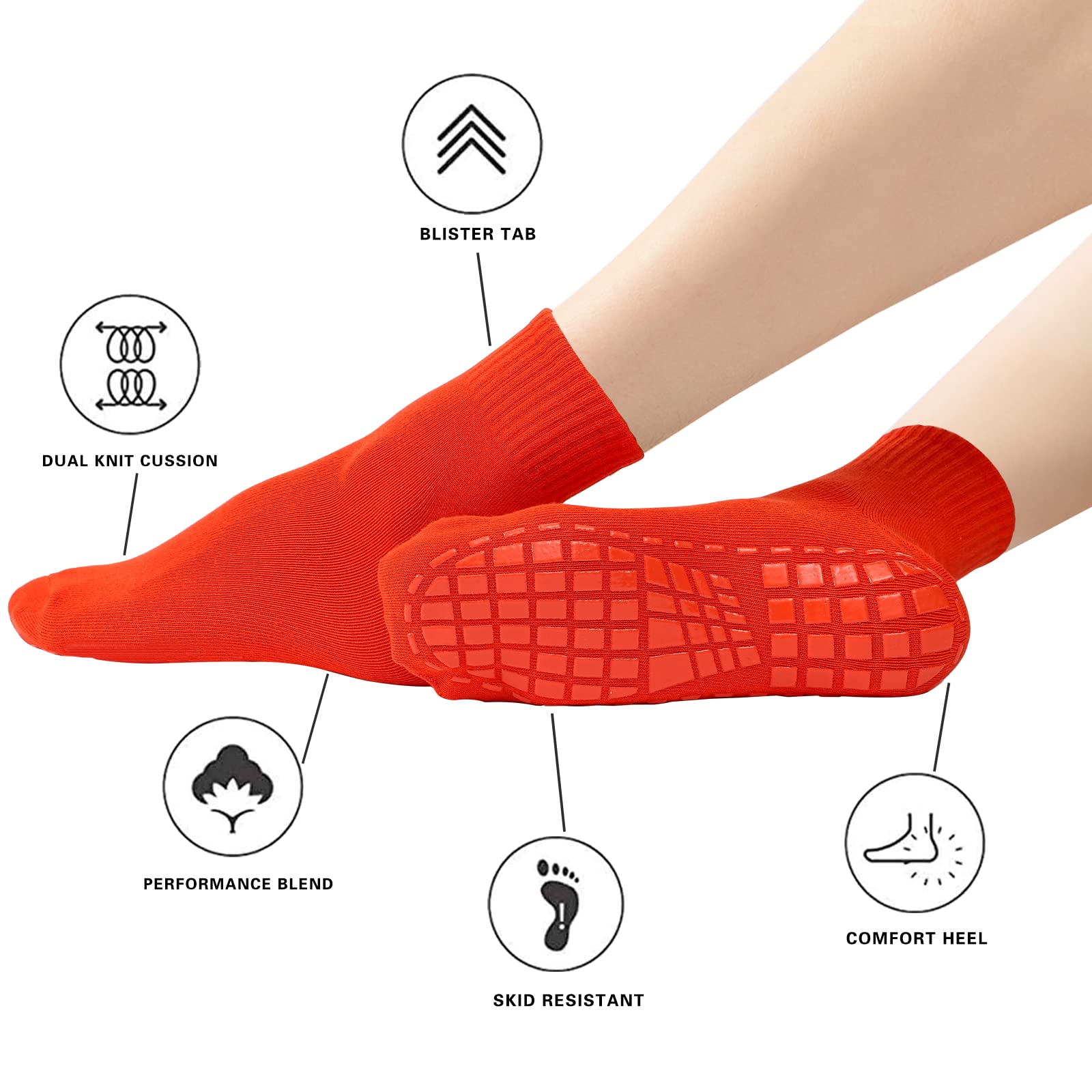 NOVAYAY Non-Slip Grip Socks for Women & Men - 10 Pairs - Yoga, Pilates, Barre, Hospital - Anti-Slip Workout Socks for Fitness, Dance & Home Use