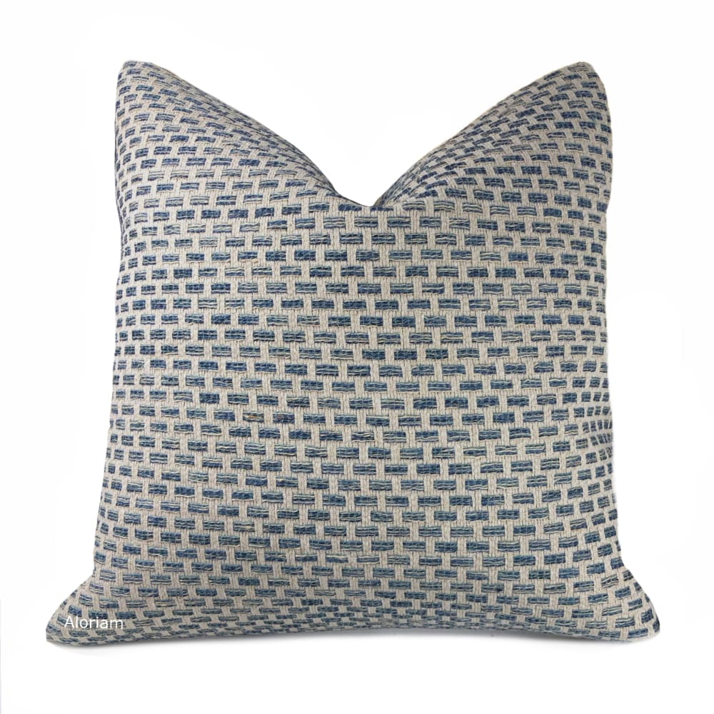 Walden Blue Green Beige Blocks Pillow Cover - Modern Geometric Design Decorative Throw Pillow Case for Sofa, Bed, Couch - Home Decor Accent
