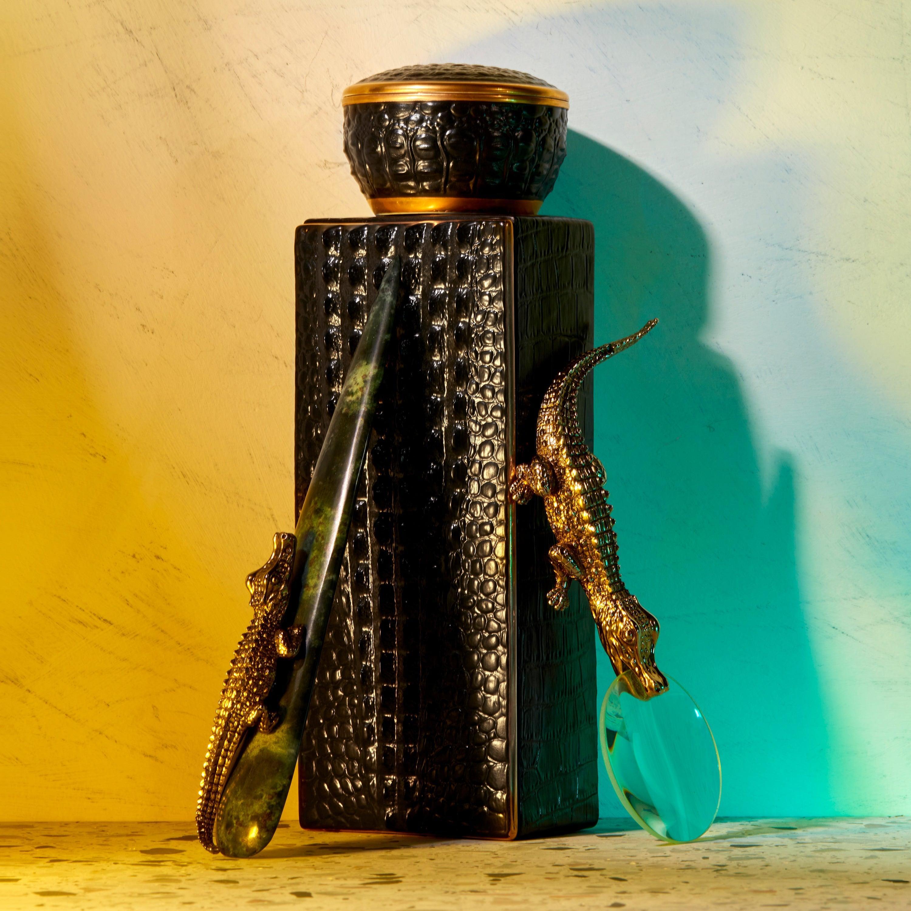 Premium Crocodile Embossed Leather Rectangular Box - Elegant Jewelry & Gift Storage for Home, Office & Travel
