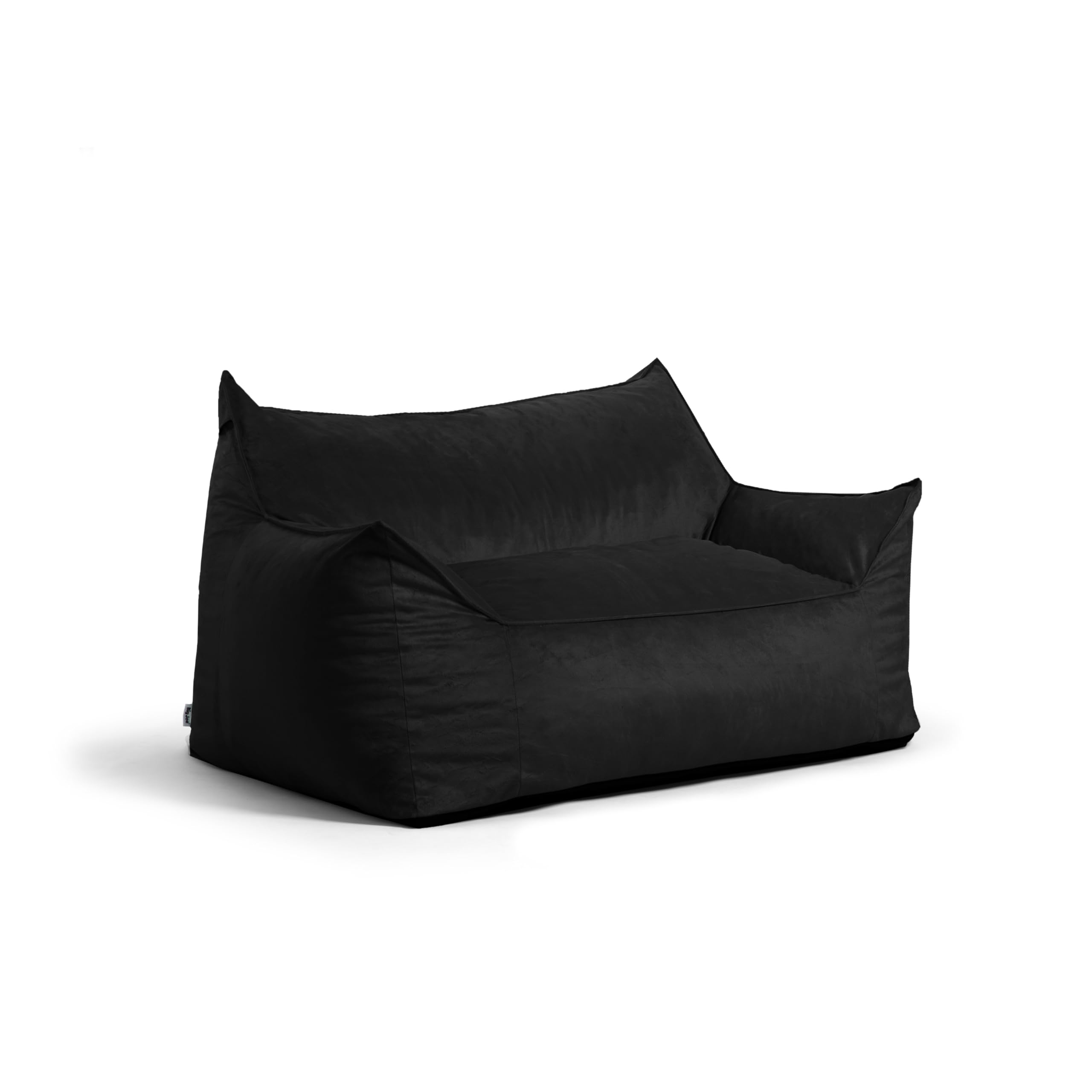 Big Joe Imperial Fuf Foam Filled Bean Bag Sofa - 5ft Giant Size with Removable Black Plush Cover | Ultra Soft Polyester | Perfect for Living Rooms, Game Rooms & Dorm Lounging