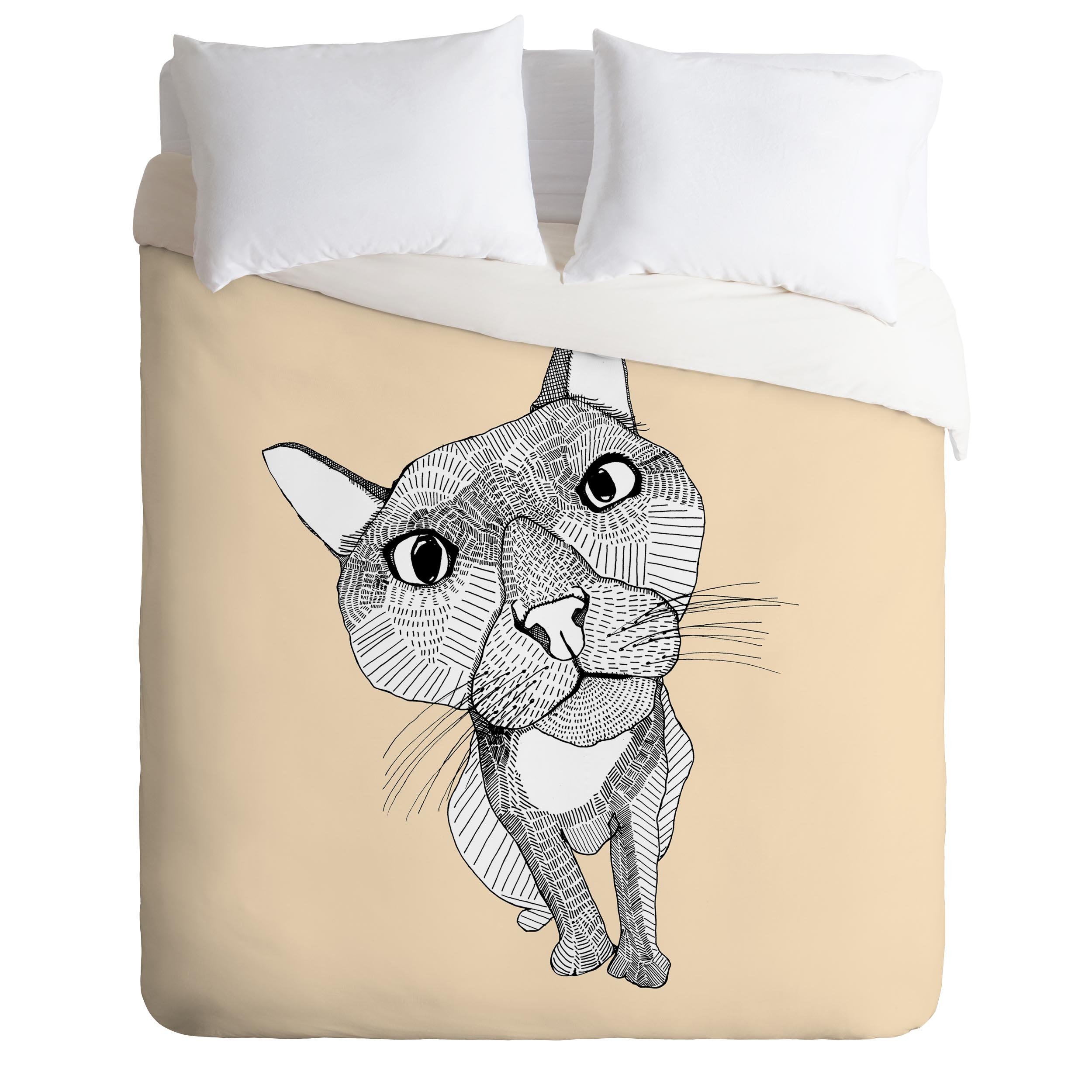Deny Designs Casey Rogers Big Head Duvet Cover King Size - Modern Art Bedding Set for Master Bedroom & Guest Room Decor