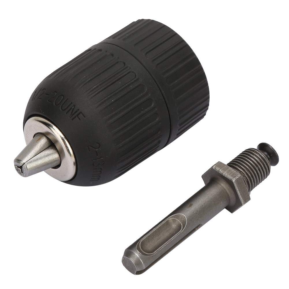 YWBL-WH 2.0-13mm Keyless Drill Chuck with 1/2-20UNF & SDS Round Shank Adapter - Perfect for Power Drills, Woodworking, and Metalworking Projects