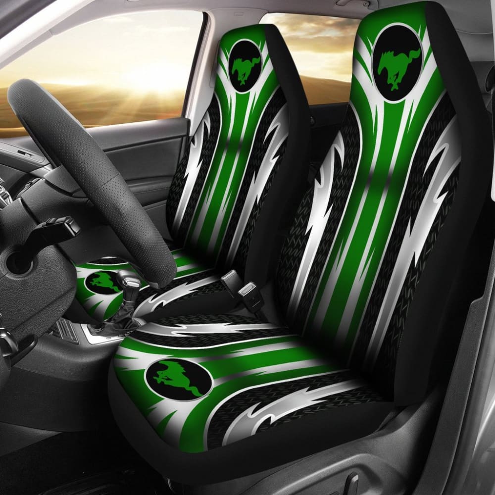 Premium 2-Piece Front Mustang Seat Covers in Green (Part #144627) - Perfect for Car Enthusiasts & Vehicle Protection