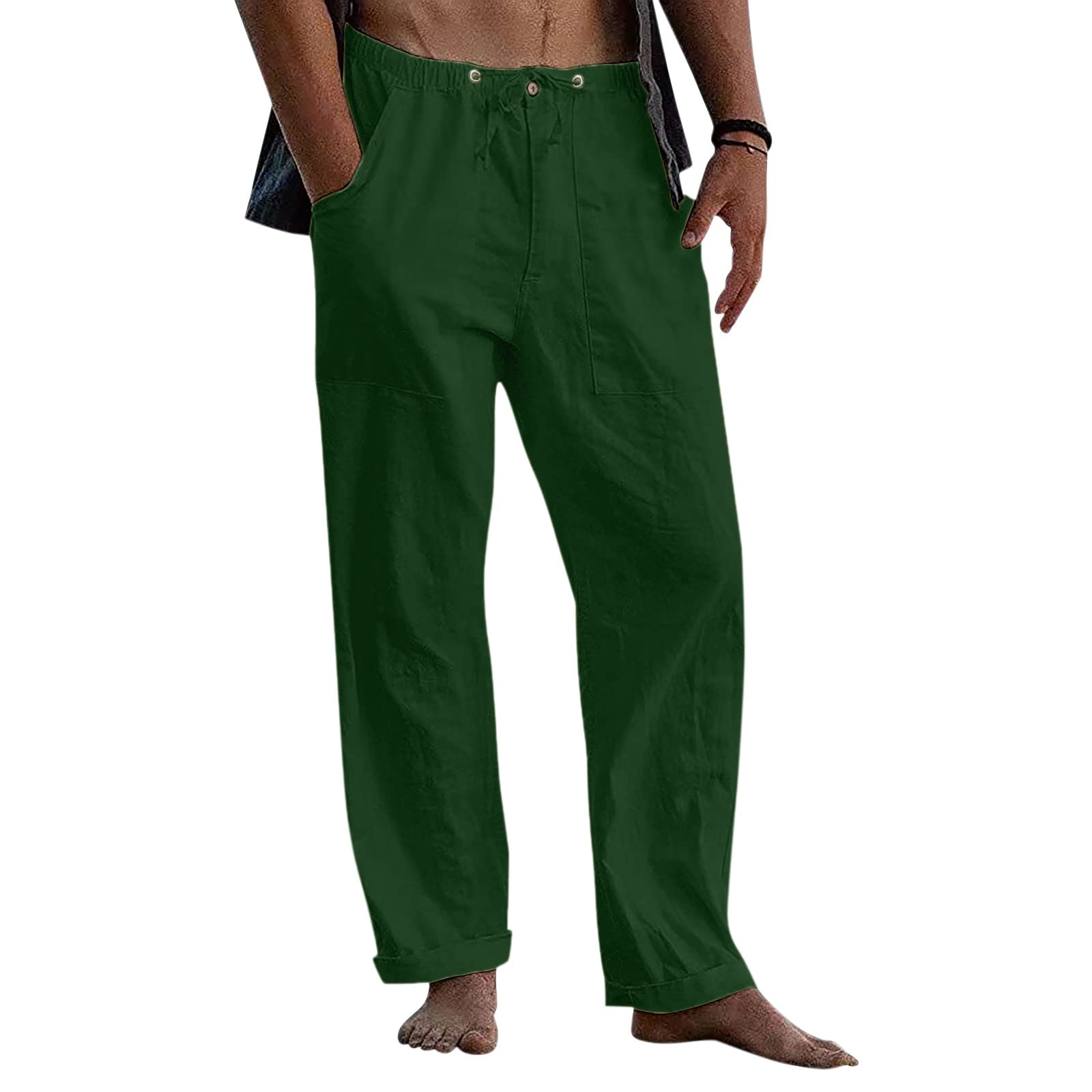 **JIUMI Men's Yoga Sweatpants - Baggy Open Bottom Sports Pants, Lightweight Quick-Dry Joggers with Pockets for Gym, Lounge & Running**    *(Perfect for Workouts, Casual Wear & Travel - Comfortable & Stylish Athletic Pants)*
