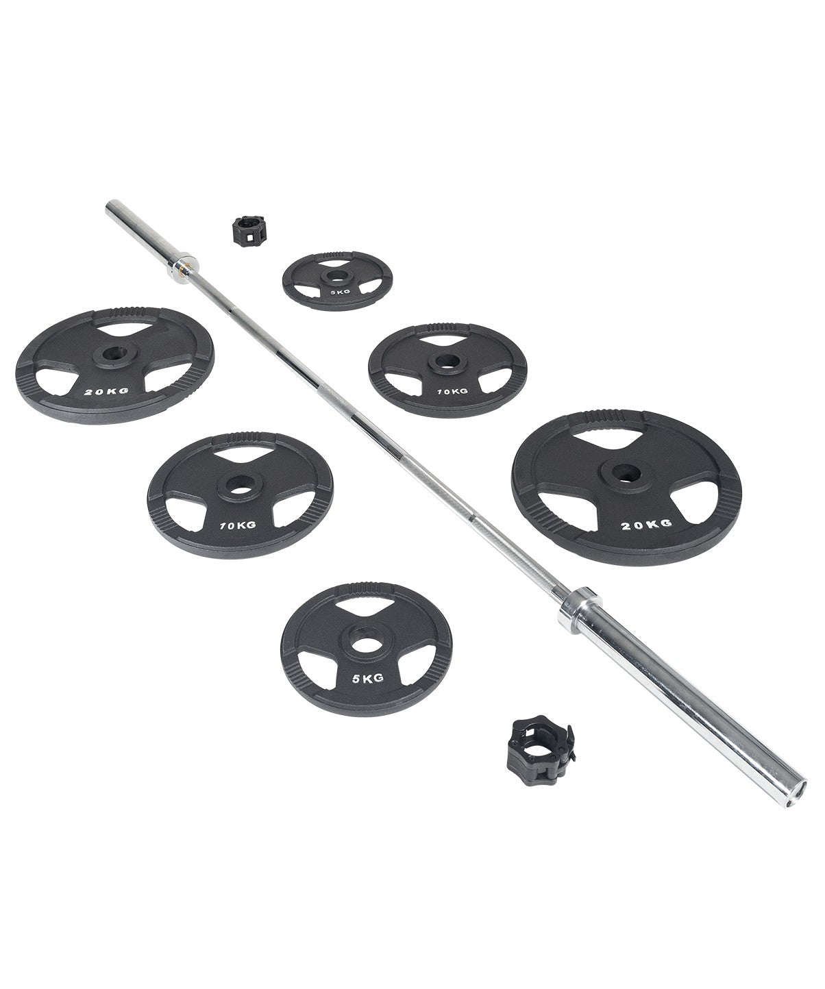 70kg Olympic Weight Set - Cast Iron Plates for Strength Training & Home Gym Workouts - Perfect for Powerlifting, CrossFit & Fitness Enthusiasts