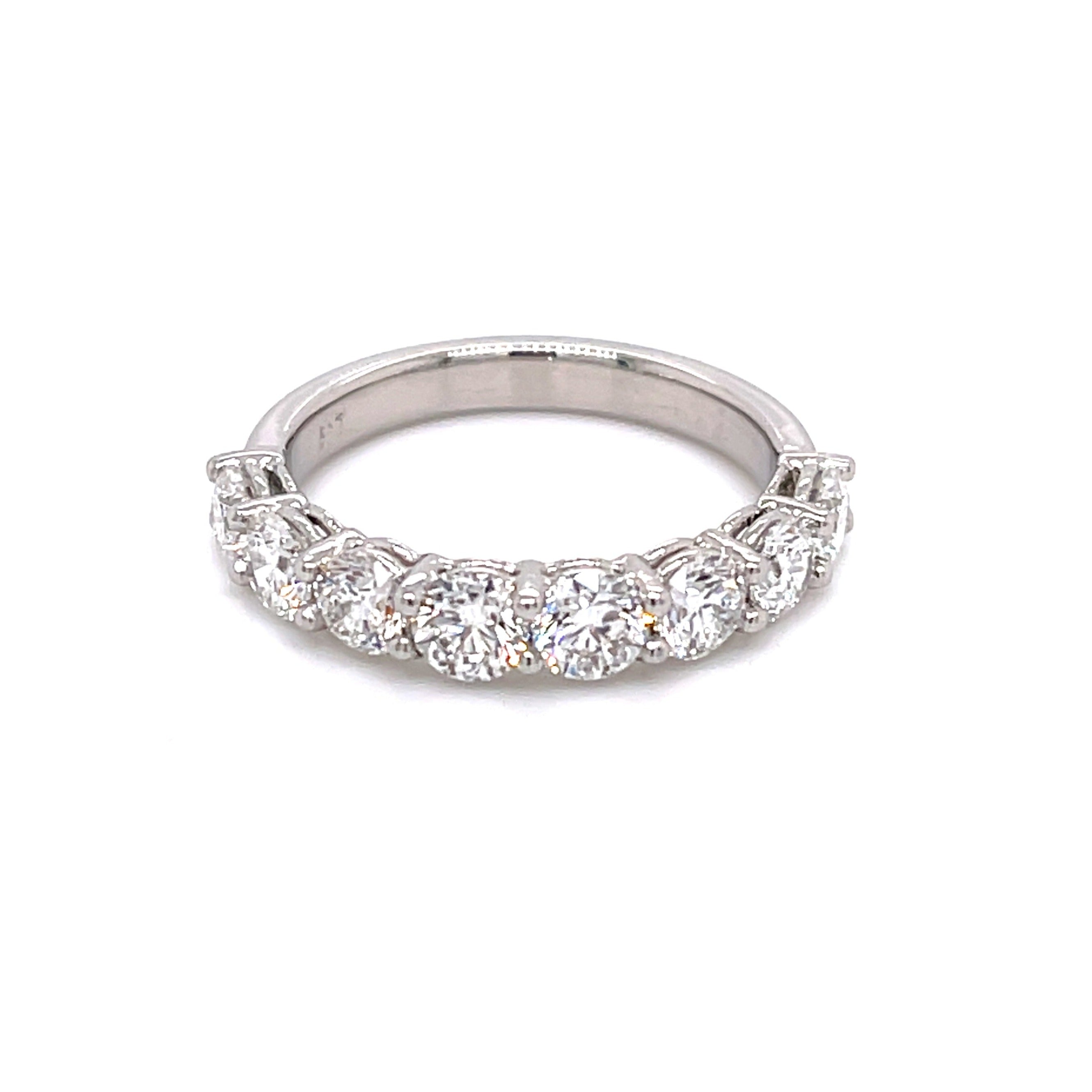2.06CTW Platinum Half Eternity Diamond Wedding Band - Elegant Anniversary Ring for Women, Perfect for Proposals, Engagements & Special Occasions
