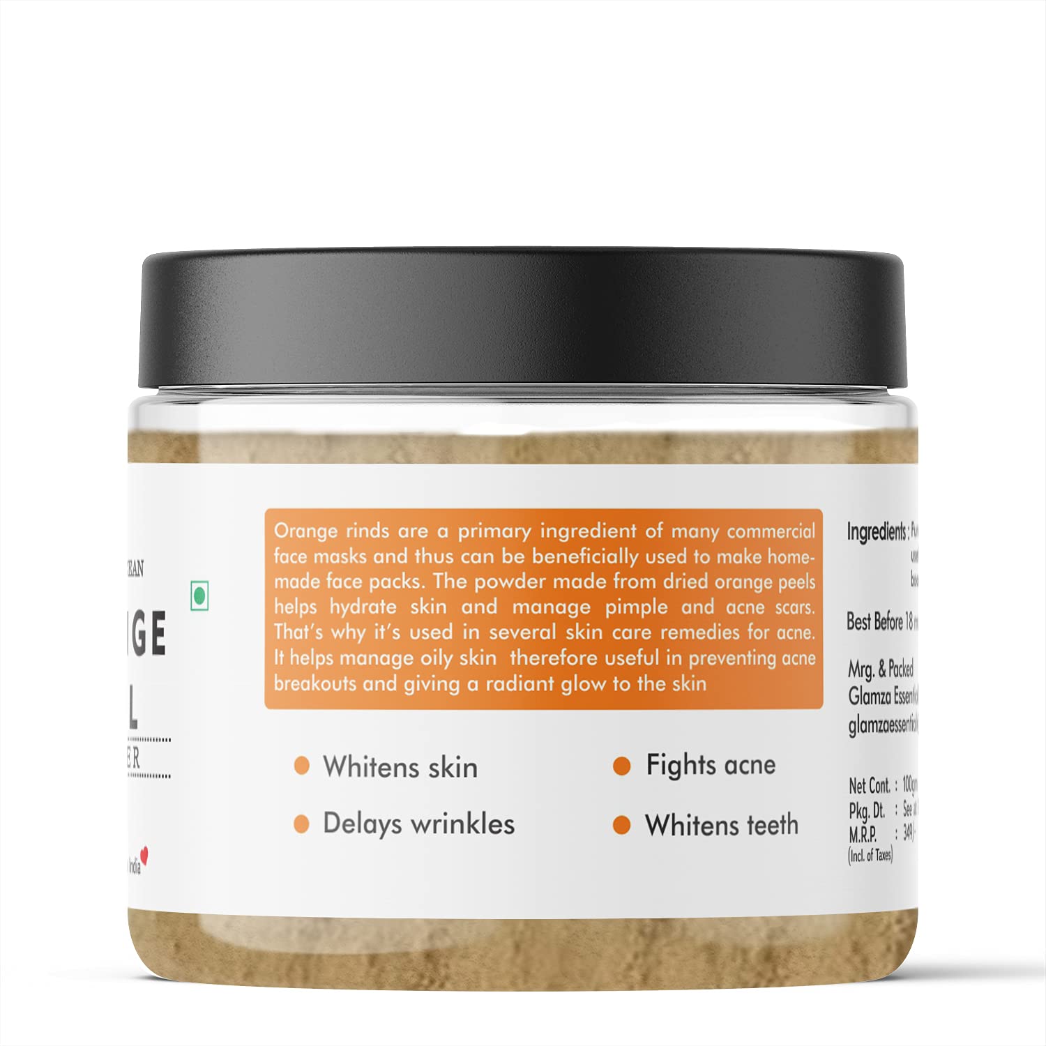 Rose Petal & Orange Peel Powder for Face & Skin Care - 2x100g Pack for Glowing Skin