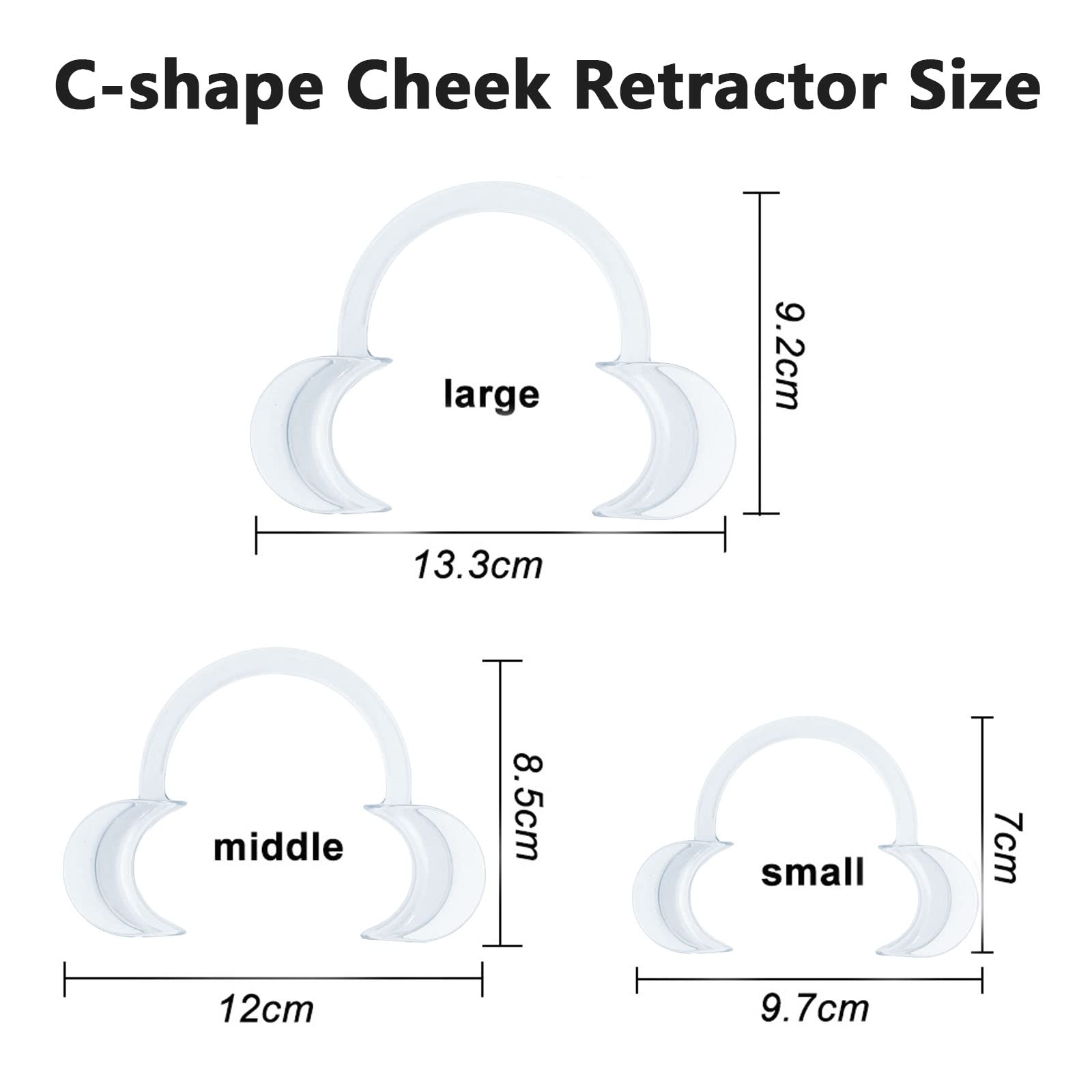 10 Pieces Disposable C-Shape Cheek Retractors - Dental Mouth Openers for Teeth Whitening, Oral Exams & Speak Out Game Accessories - Perfect for Dentists & Party Games (White S2)