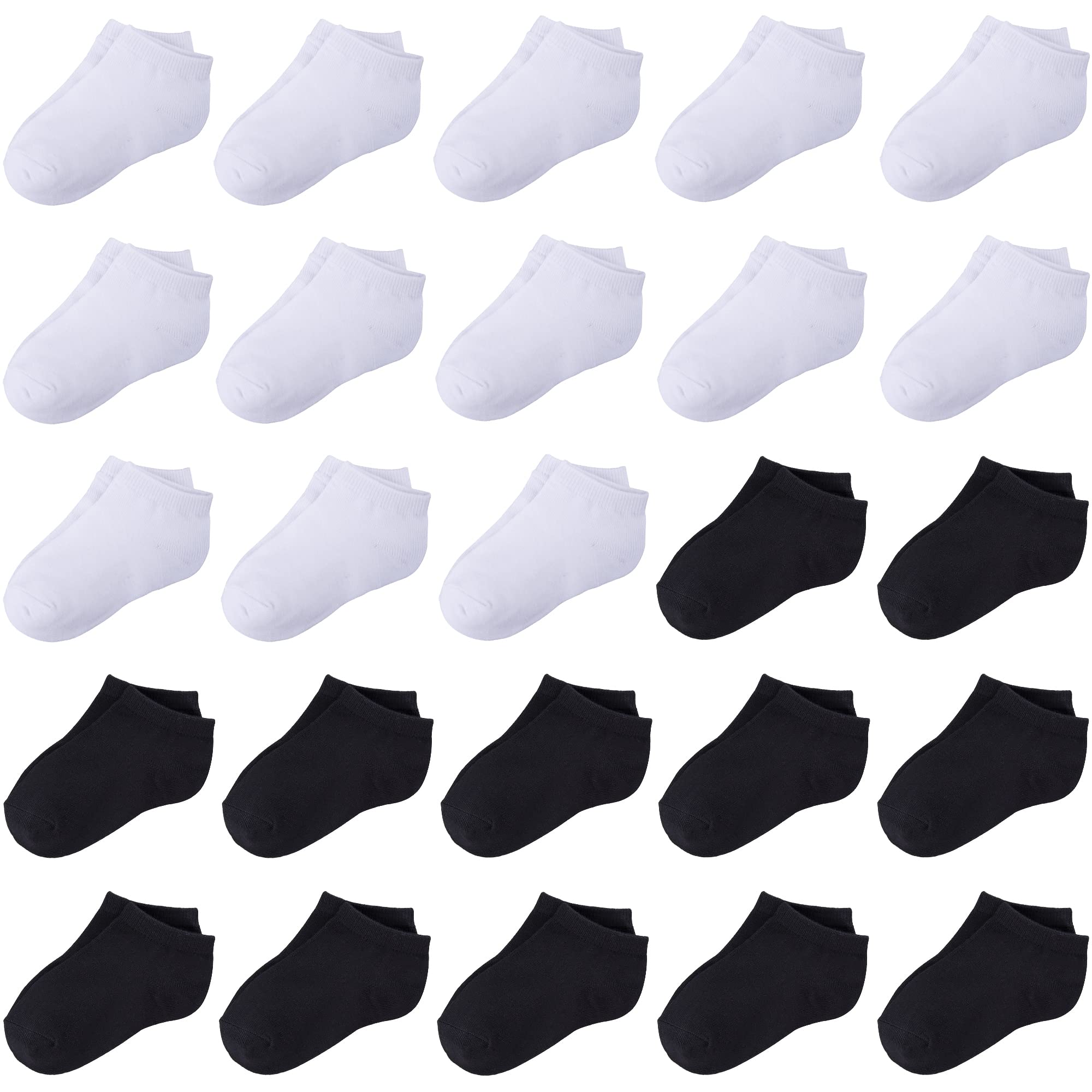 Duufin 25 Pairs Toddler Ankle Socks - Low Cut Half Cushion Baby Socks for Boys & Girls - Soft Breathable Cotton Kids Socks for School, Play & Everyday Wear