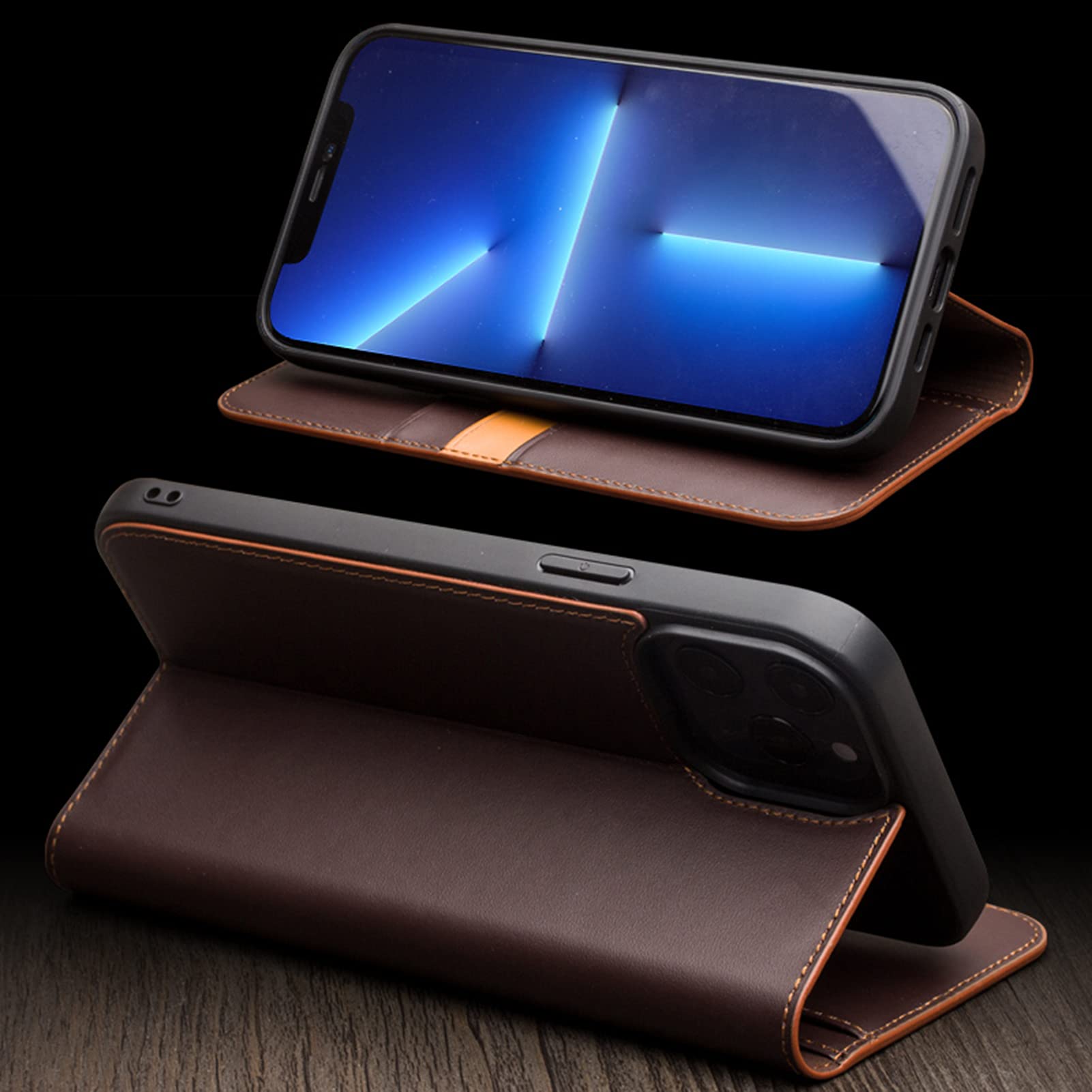 Premium Leather Wallet Phone Case for iPhone 13 Pro Max (6.7