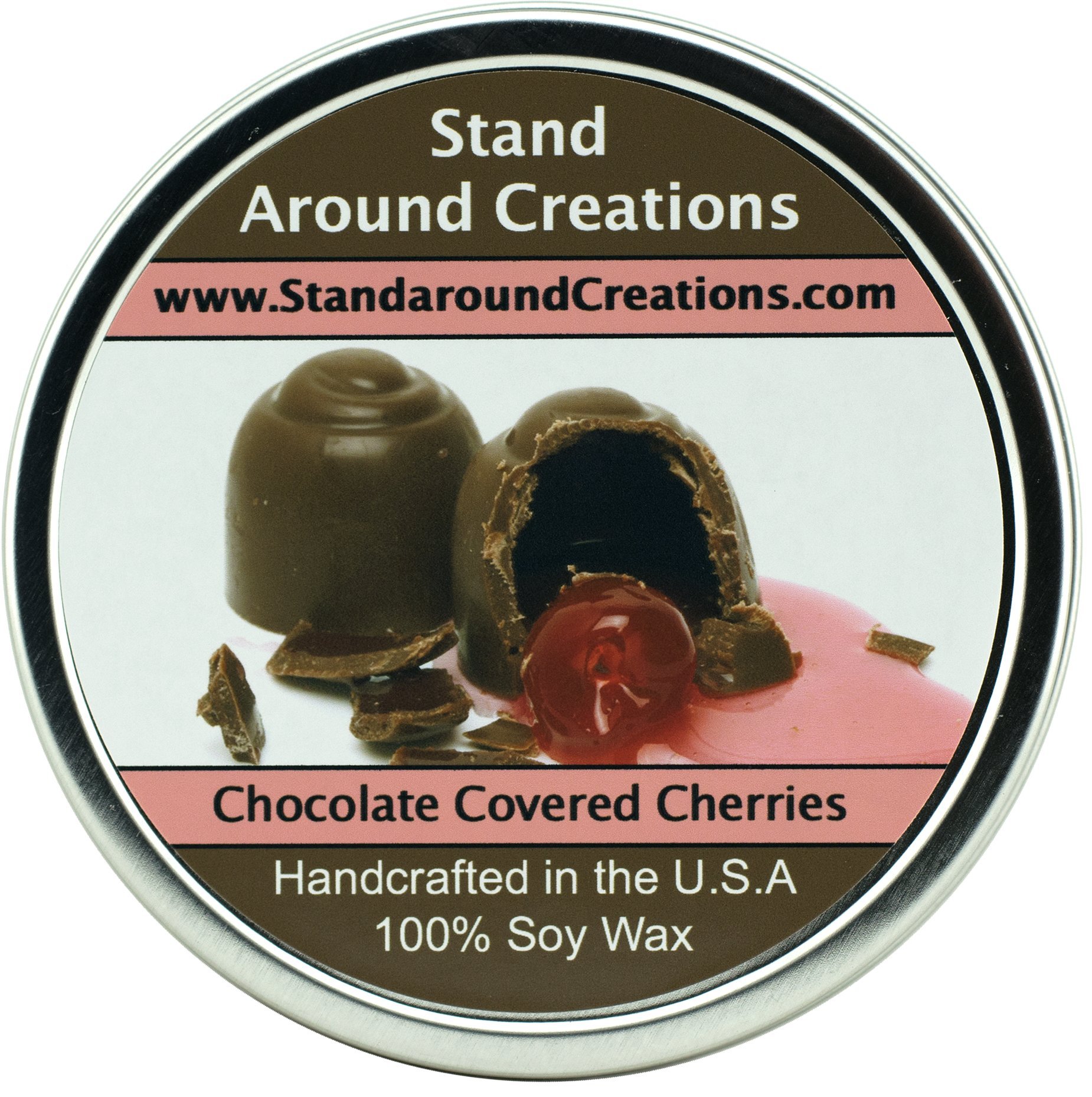 Premium 100% Natural Soy Wax Aromatherapy Candle - 16oz Tin - Chocolate Covered Cherries Scent | Sweet Maraschino Cherries & Milk Chocolate with French Vanilla Notes | Relaxing Home Fragrance for Bedroom, Bath & Spa