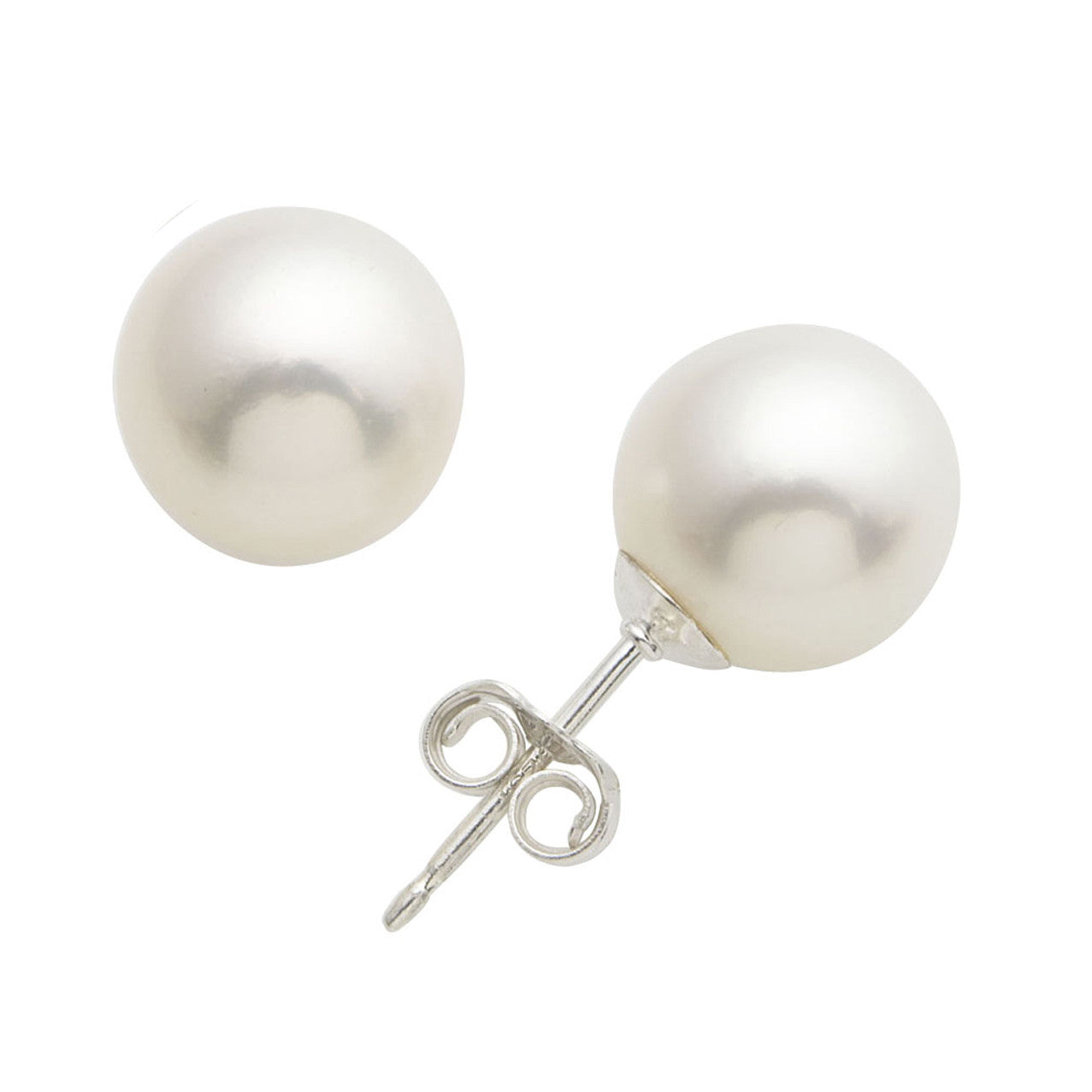 Elegant White Freshwater Pearl Earrings for Women - Classic Studs for Wedding, Party & Everyday Wear