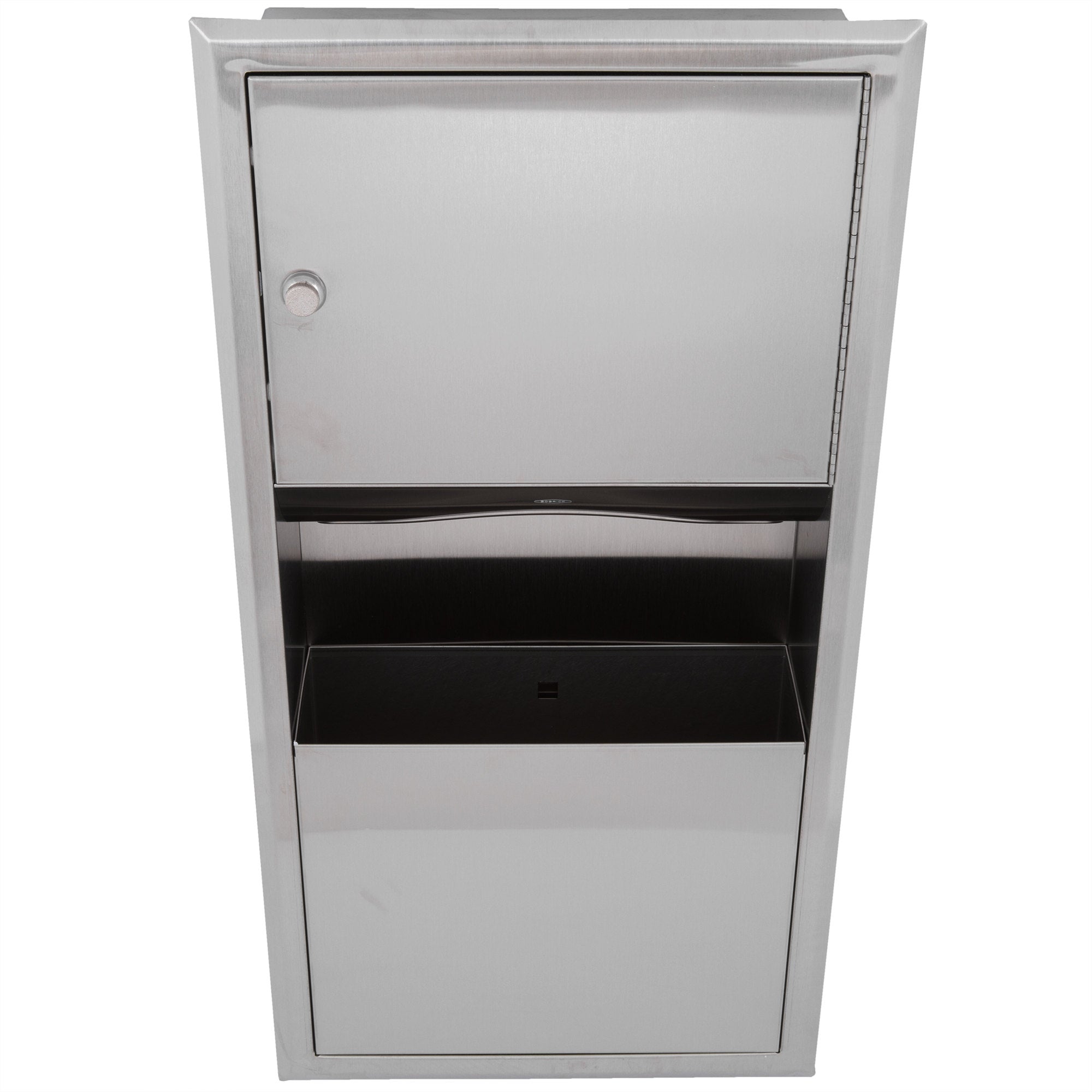 Bobrick B369 ClassicSeries Recessed Paper Towel Dispenser & Waste Receptacle - Satin Finish for Restrooms, Offices & Commercial Spaces