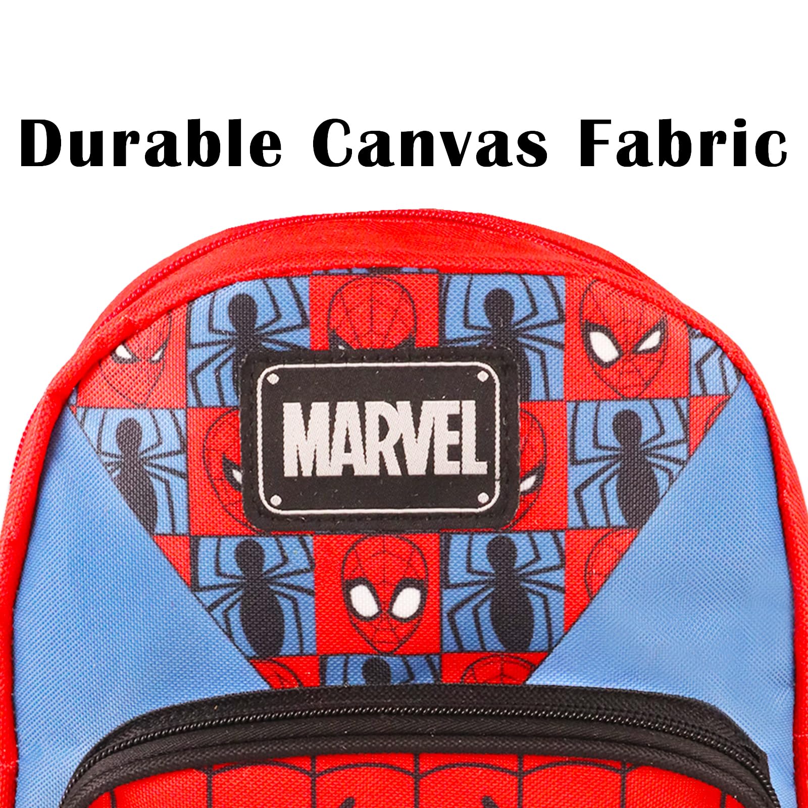 Spider-Man Mini Backpack for Women - 10 Inch Canvas Superhero Backpack with Front Pocket & Bookmark - Perfect for School, Cosplay, Comic Con & Marvel Fans