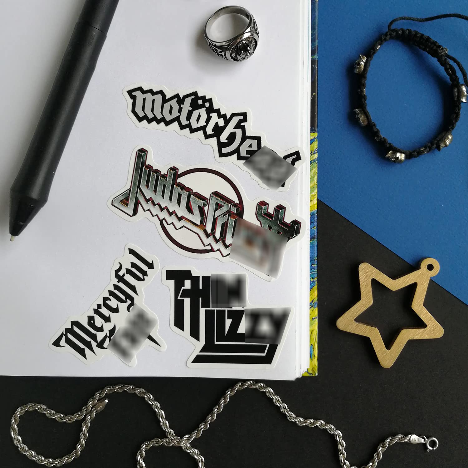 BulbaCraft Heavy Metal Band Stickers Pack - 35 Pcs Waterproof Vinyl Decals with Strong Adhesive - Perfect for Laptops, Guitar Cases, Helmets & Skateboards - Rock Music Merchandise Collection