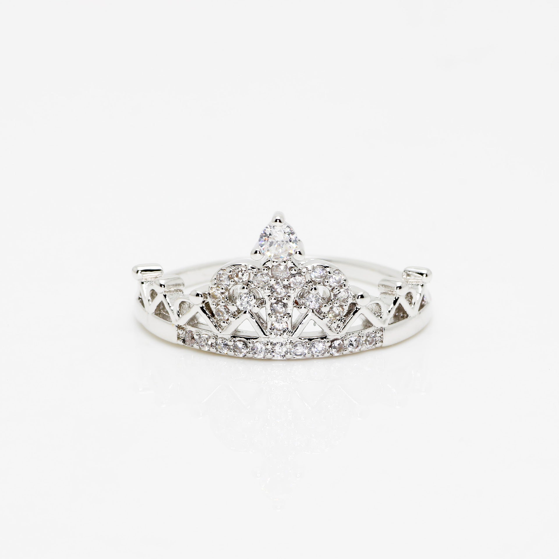 Elegant Zirconia Crown Ring for Women - Princess Cut Cubic Zirconia Engagement Ring - Perfect for Weddings, Anniversaries & Special Occasions