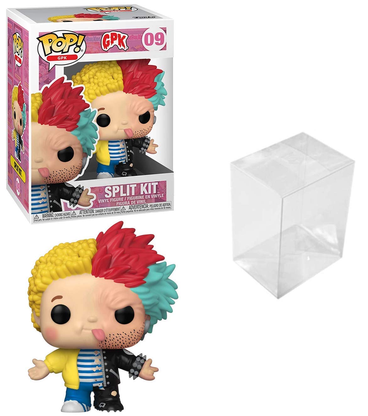 Garbage Pail Kids Split Kit Pop #09 Vinyl Figure Collectible - Includes Plastic Protector Case for Display Box Protection | Perfect for Pop Culture Collectors, Gift Giving & Home Decor Display