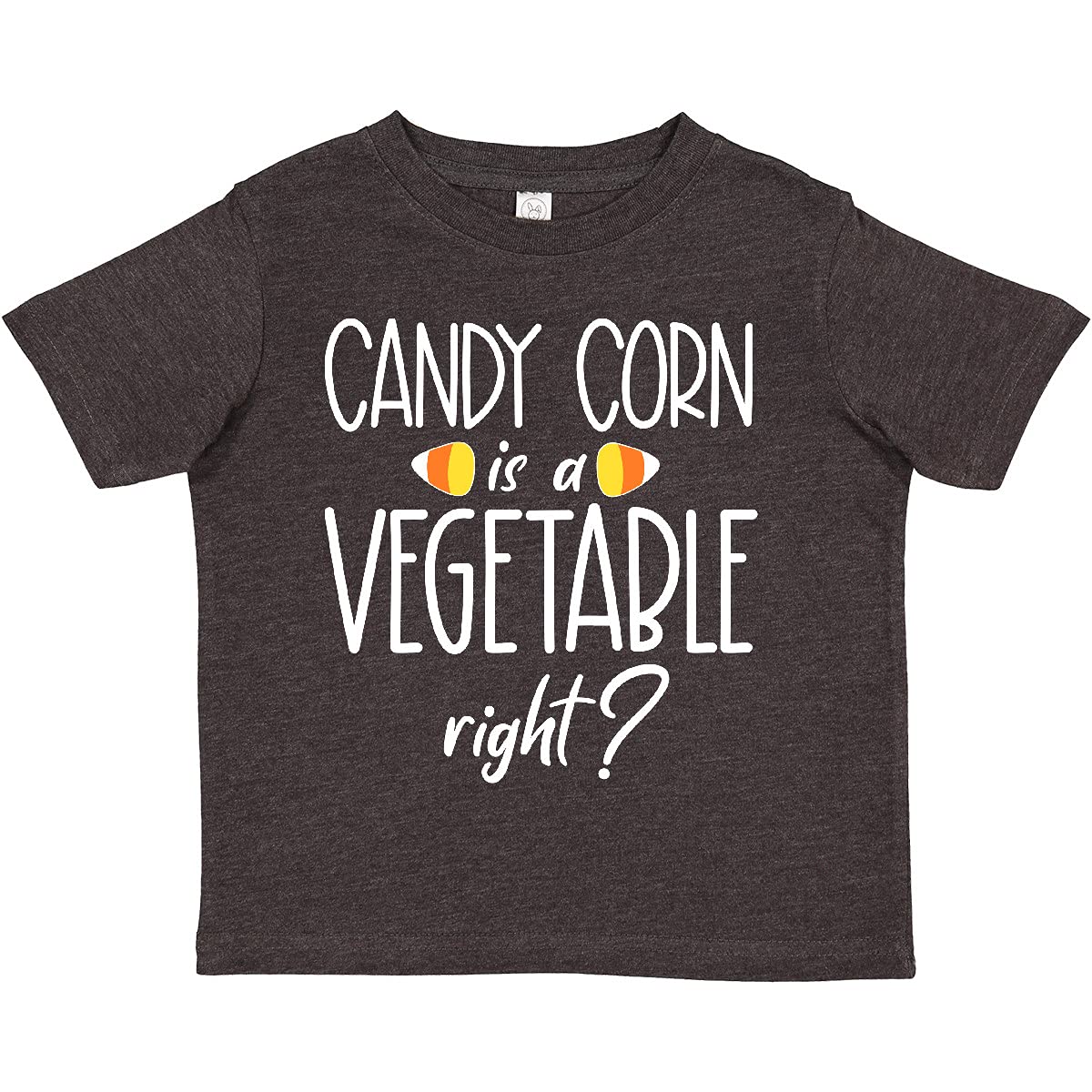 Inktastic Halloween Candy Corn is a Vegetable, Right? Funny Toddler T-Shirt for Boys & Girls | Cute Halloween Costume & Party Outfit
