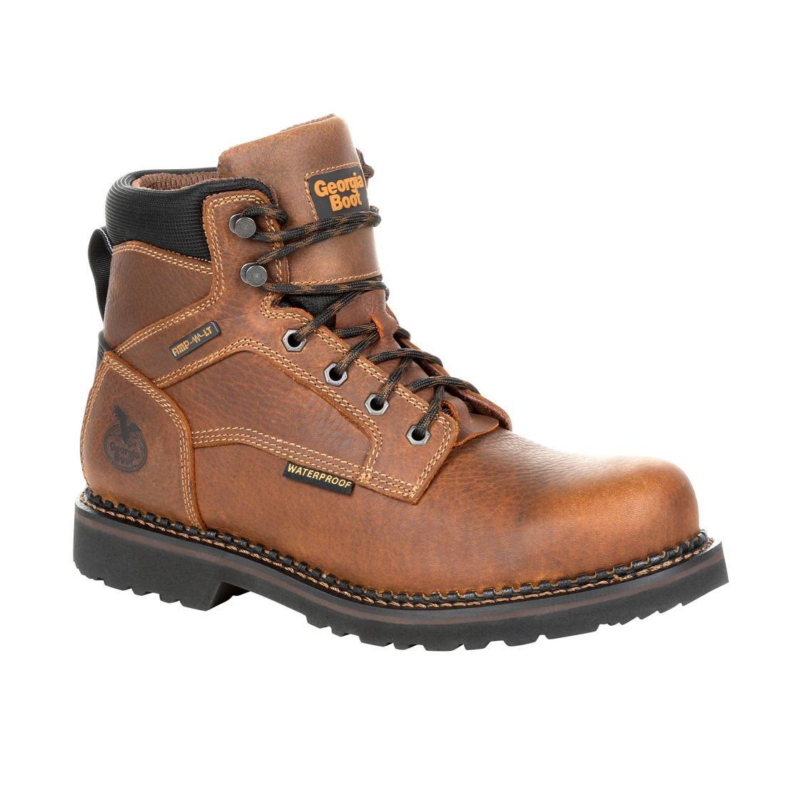 Georgia Giant Revamp 6 Waterproof Work Boots for Men - Steel Toe Safety Shoes with Slip Resistance - Ideal for Construction, Landscaping & Outdoor Work