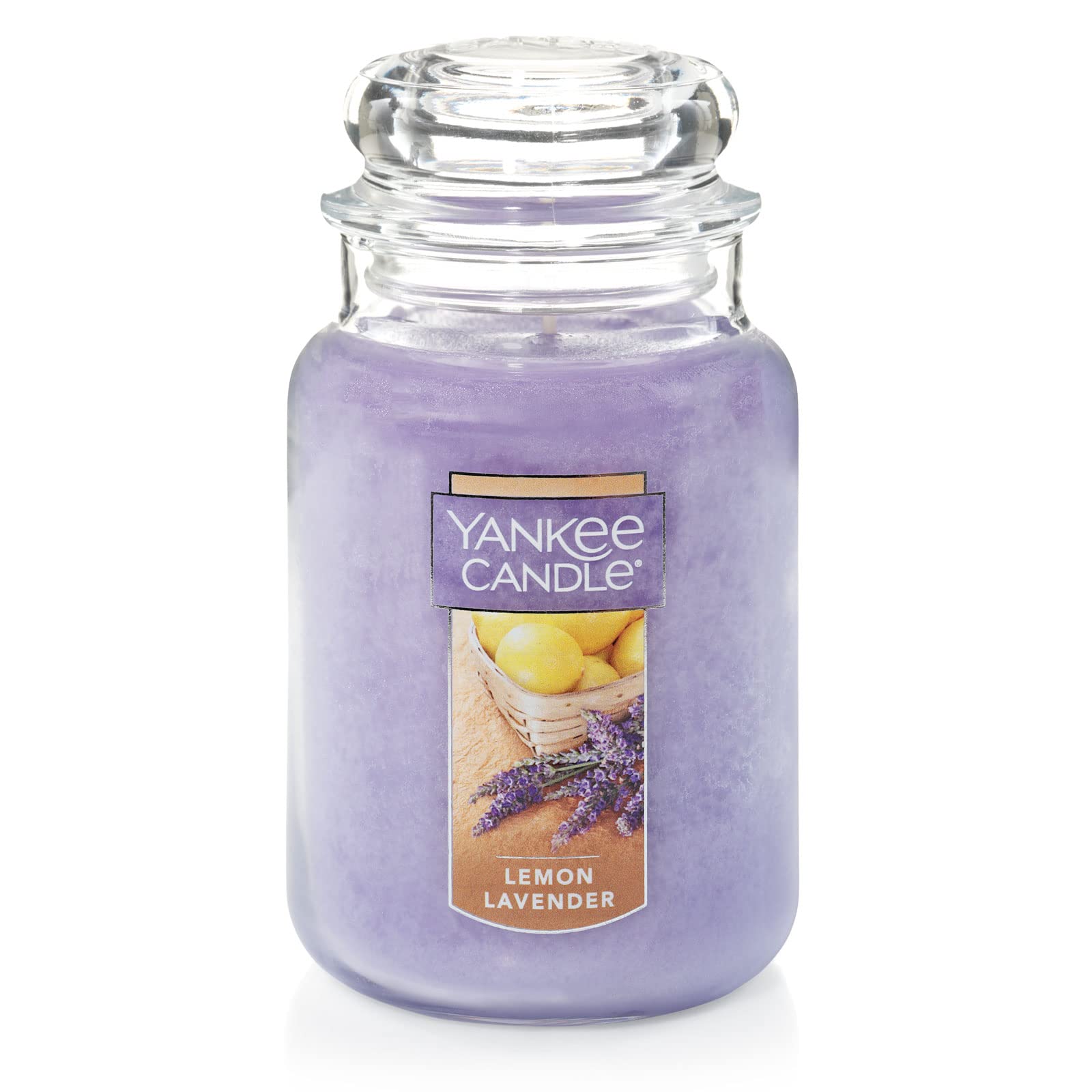 Yankee Candle Lemon Lavender Scented Large Jar Candle - 22oz Classic Single Wick for 110+ Hours Burn Time | Home Decor, Aromatherapy, Relaxation & Gift Idea