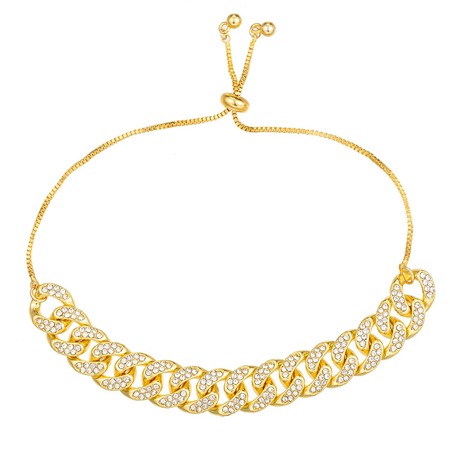 18K White Gold Plated Cuban Link Anklet for Women & Men - Hip Hop Rhinestone Ankle Bracelet for Teen Girls & Women - Perfect for Parties, Gifts & Everyday Wear