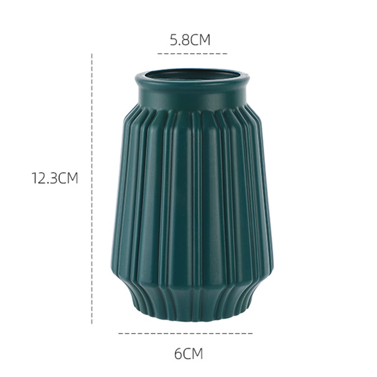 Nordic Style Plastic Vases - Navy Blue Unbreakable Flower Vases for Wet & Dry Flowers, Creative Camellia Design with Imitation Glaze Ceramic Look | Perfect for Home Decor, Wedding Centerpieces & Office Desk Decorations