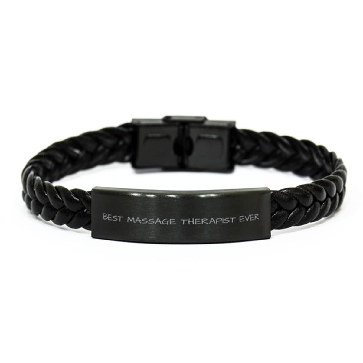 Braided Leather Bracelet for Massage Therapists - Funny Inspirational Engraved Gift for Men & Women - Perfect Birthday, Christmas Present for Him or Her - Ideal for Spa Professionals & Wellness Enthusiasts