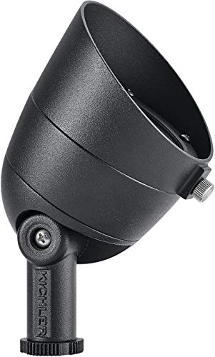 Kichler 16158BKT27 Textured Black LED Landscape Lighting - 3.5 Inch Transitional Accent Light for Outdoor Gardens, Pathways & Patios