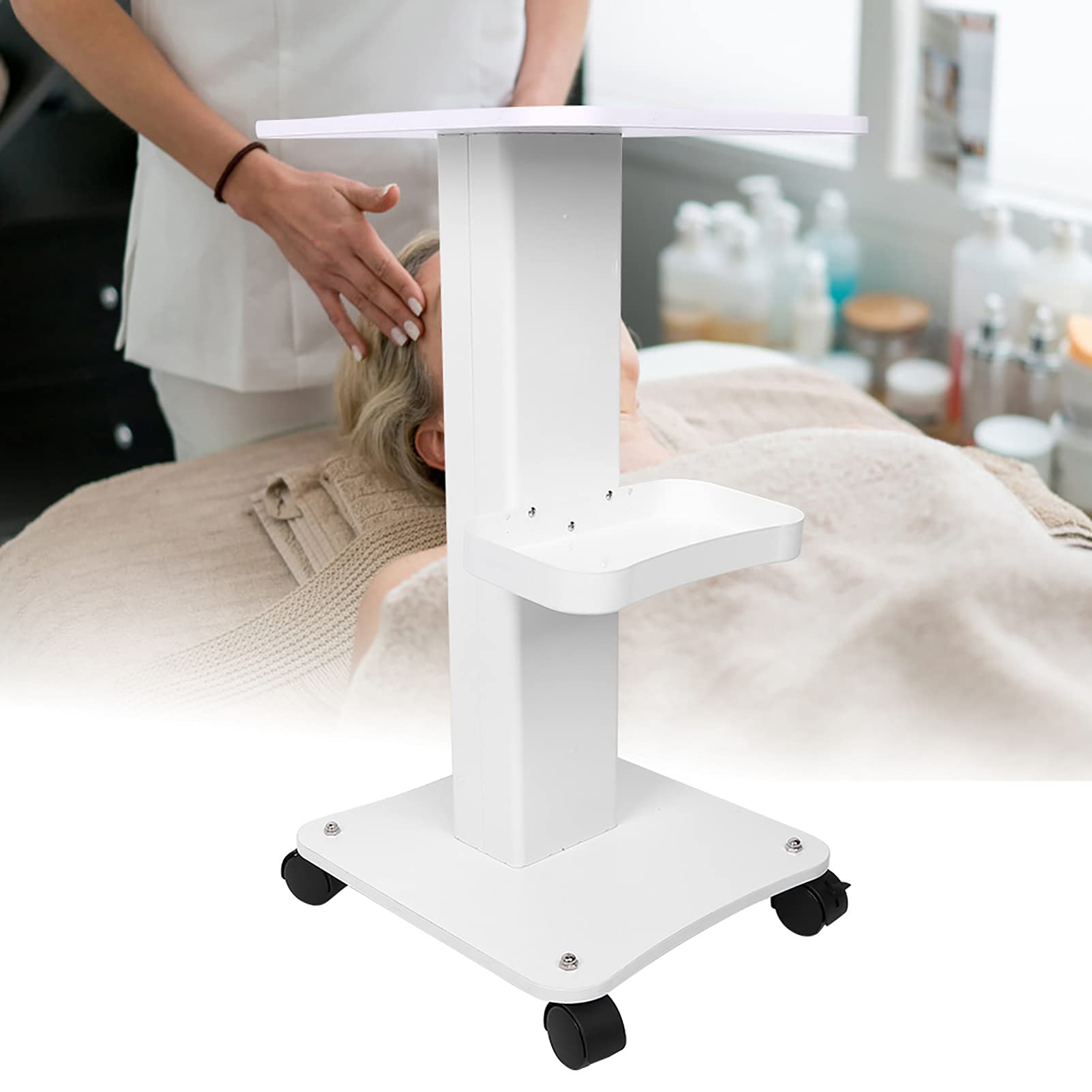 Professional Beauty Salon Roller Trolley Cart with Wheels - Portable Salon Instrument Stand & Tray Organizer for Hair Styling, Nail Art, and Spa Treatments