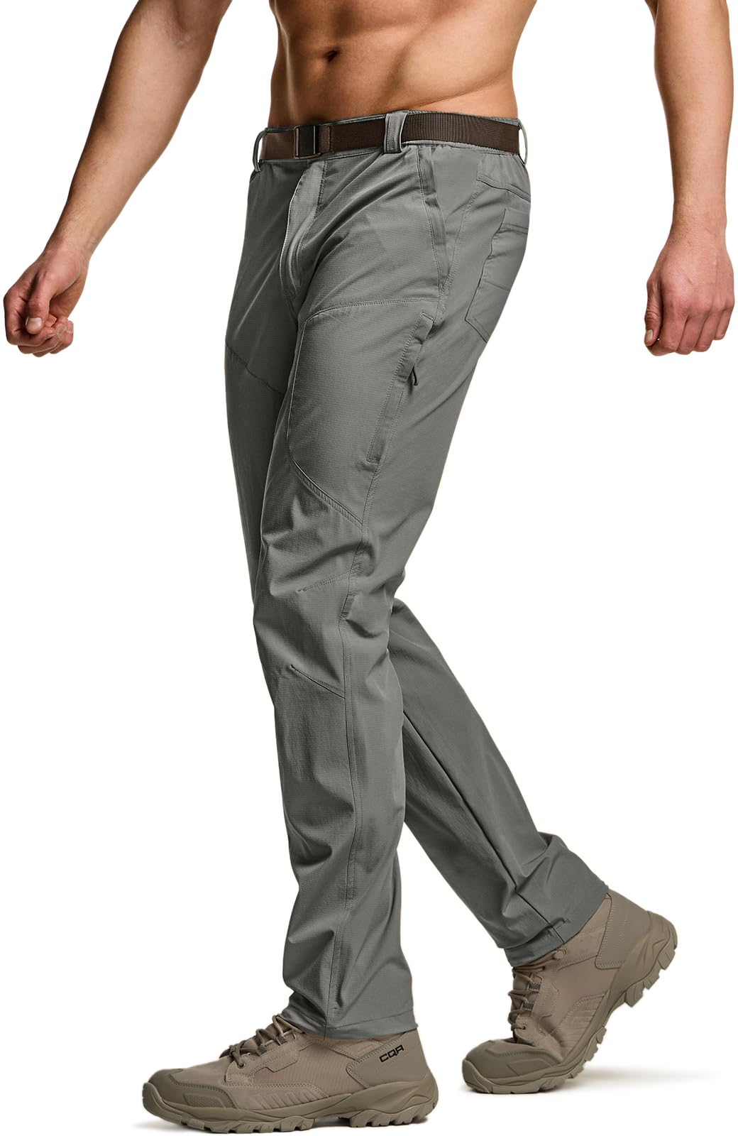 CQR Men's Vent Stretch Cargo Pants - Cool Dry Lightweight Work Pants with Water Resistant & Straight Fit for Outdoor Hiking, Camping and Casual Wear