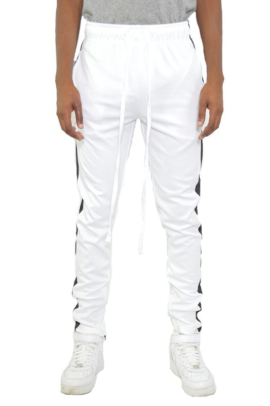 Slim Fit Single Stripe Jogger Pants for Men - Comfortable Athletic Track Pants with Elastic Waistband - Perfect for Running, Gym Workouts & Casual Wear