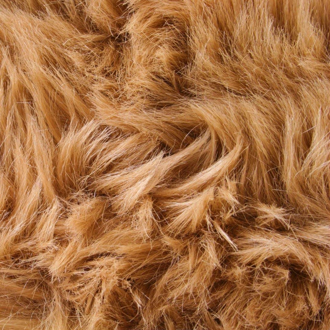 Premium Faux Fur Fabric - 10x10 Inches Camel Color for DIY Crafts, Gnomes, Costumes, Fursuits & Home Decor | Soft & Realistic Material for Sewing, Cosplay & Holiday Decorations