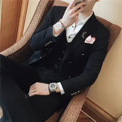 Stylish Slim Fit 3 Piece Suit for Men - Premium Business Formal Wear - Perfect for Weddings, Office Meetings & Special Occasions