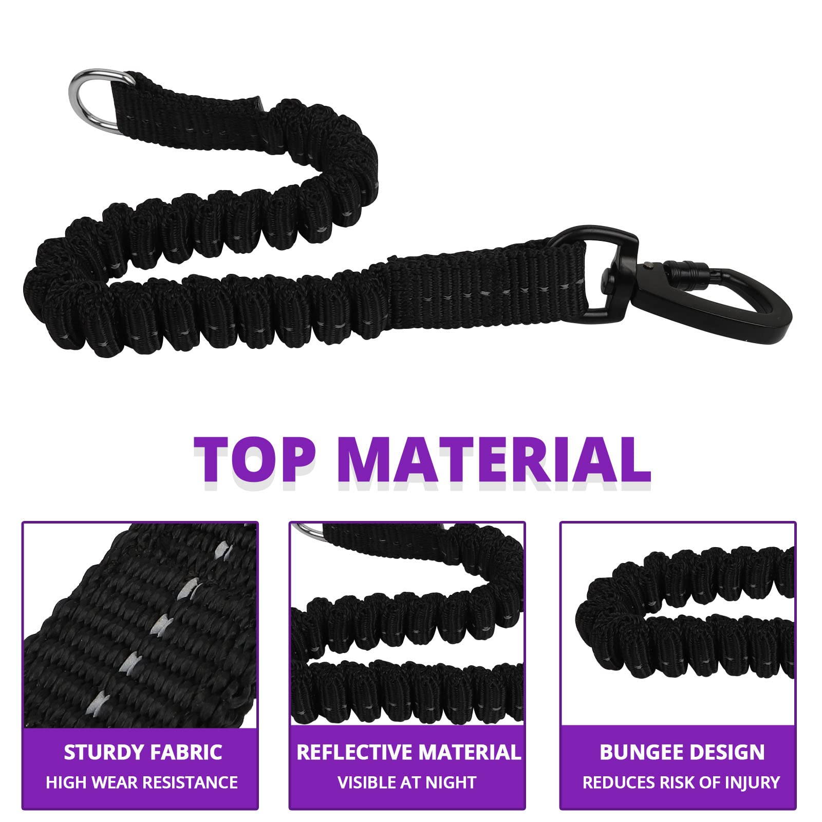 50 FT Heavy Duty Reflective Dog Leash with Swivel Hook & Padded Handle - Long Rope Leash for Small Medium Large Dogs - Perfect for Training, Walking, Hiking & Outdoor Adventures