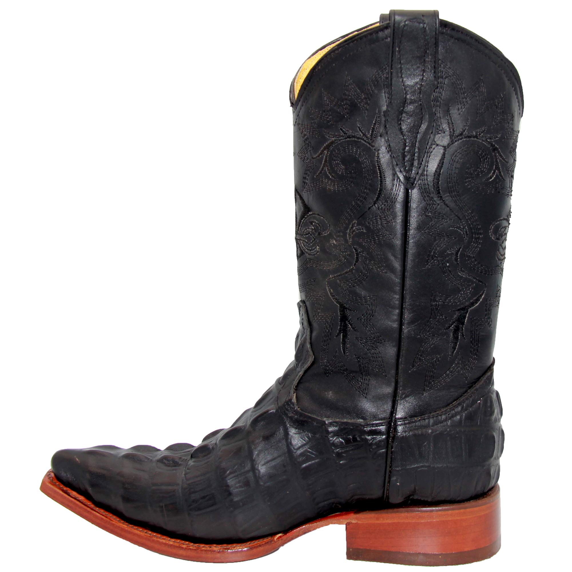 Premium Men's Western Cowboy Boots - Genuine Leather Crocodile Alligator Print Snip Toe - Stylish & Durable for Rodeo, Country Dance & Western Fashion