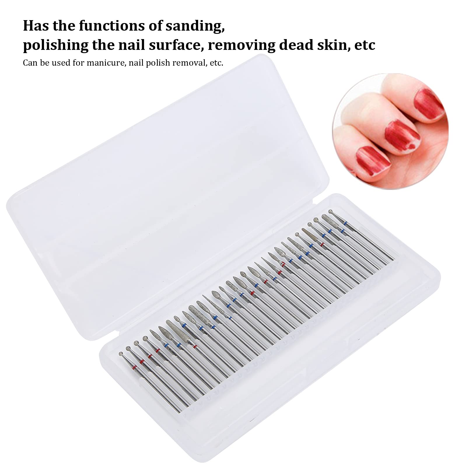 30pcs Professional Nail Drill Bits Set for Acrylic & Gel Nails - Nail Polishing Grinding Heads for Home Salon & Manicure - Perfect for Nail Art, Extensions & Pedicures