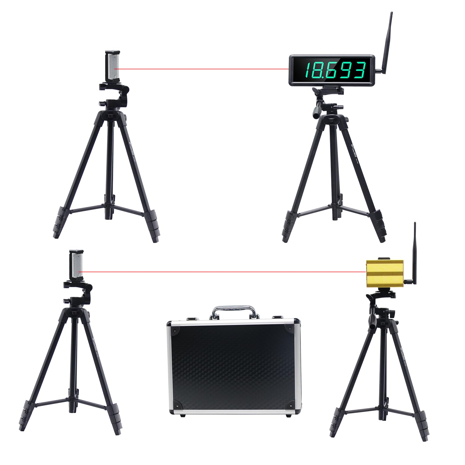 YZ Laser Sprint Timer System - High Stand Race Clock & Running Stopwatch for Lap, Speed Training, Track Field & Football | Perfect for Outdoor Sports, Training Drills & Athletic Performance Measurement