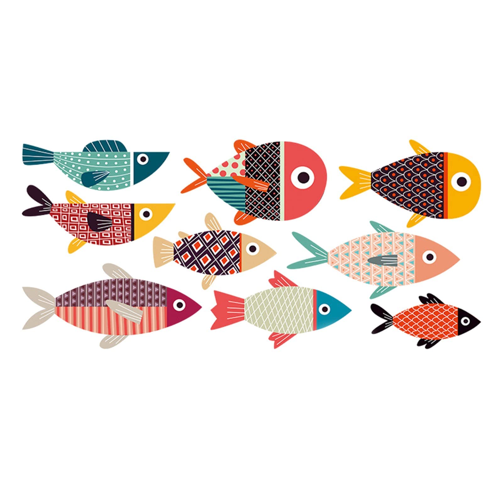 Removable Cartoon Fish Wall Stickers - Self-Adhesive PVC Marine Animal Decals for Kids Room Decor (Set A, One Size) | Perfect for Nursery, Playroom & Bedroom Wall Decorations