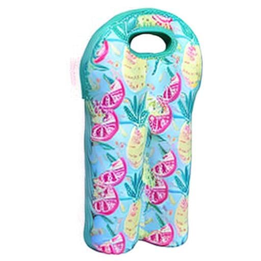 Koverz Insulated Neoprene 2-Bottle Wine & Water Carrier - Leakproof Double Bottle Tote Bag for Beach, Picnic, Camping & Outdoor Activities